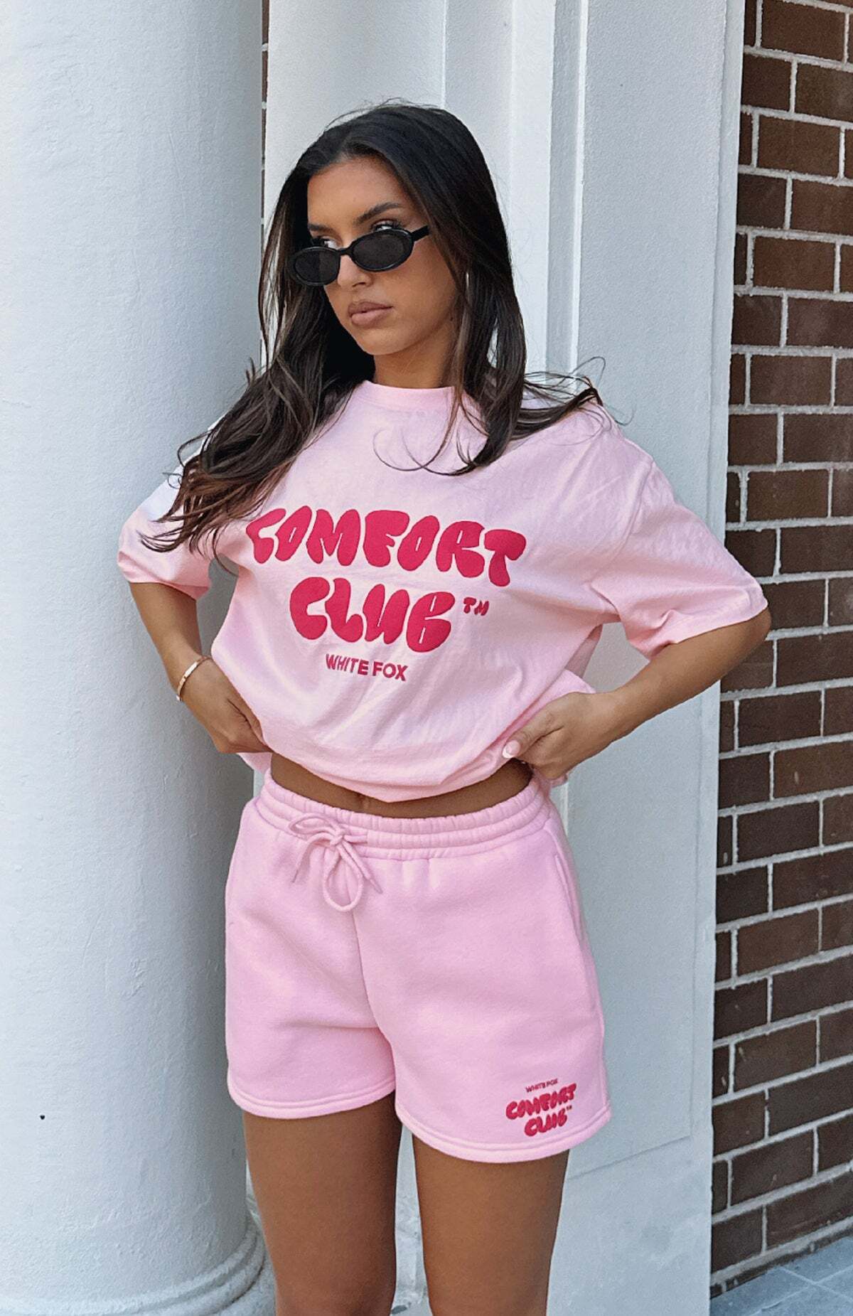 Comfort Club Oversized Tee Bon Bon - WHITE FOX