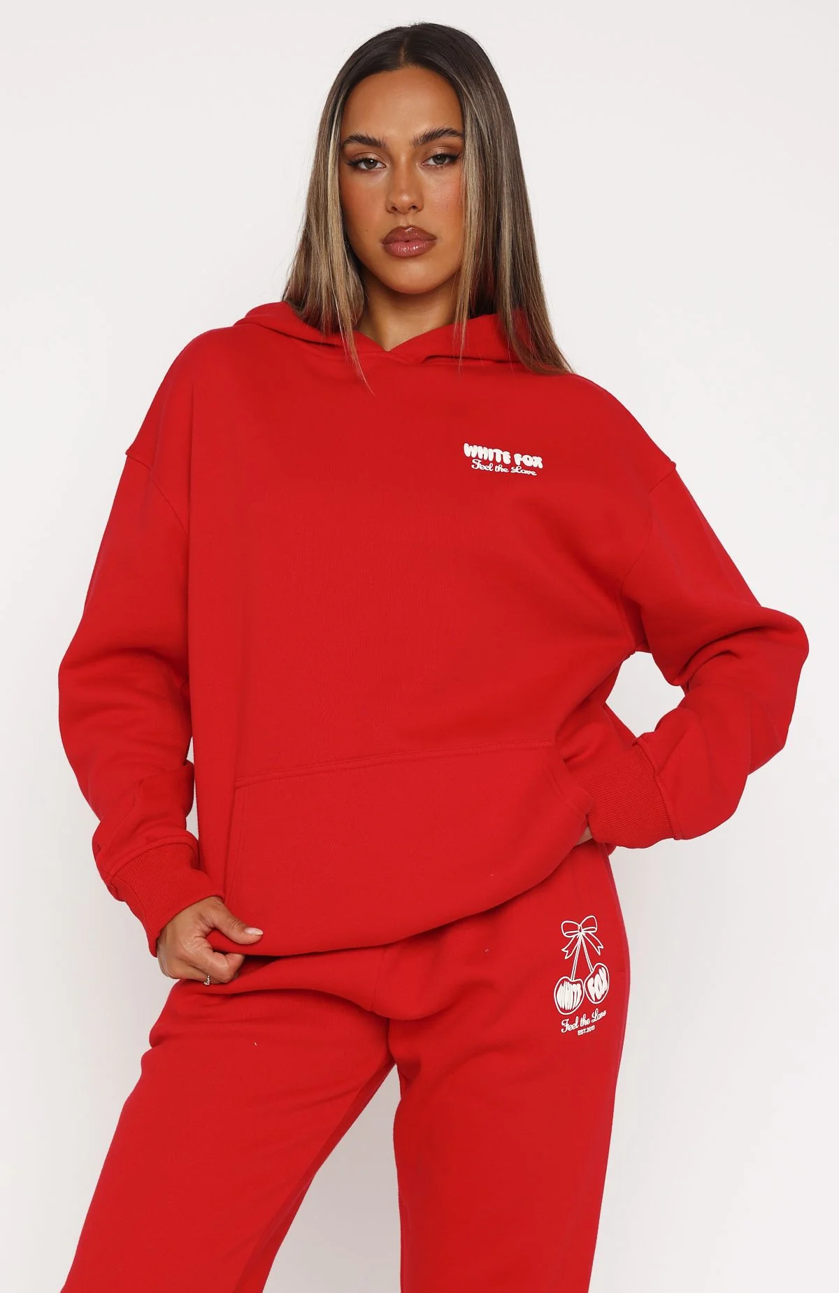 Love Of My Life Oversized Hoodie Red - WHITE FOX