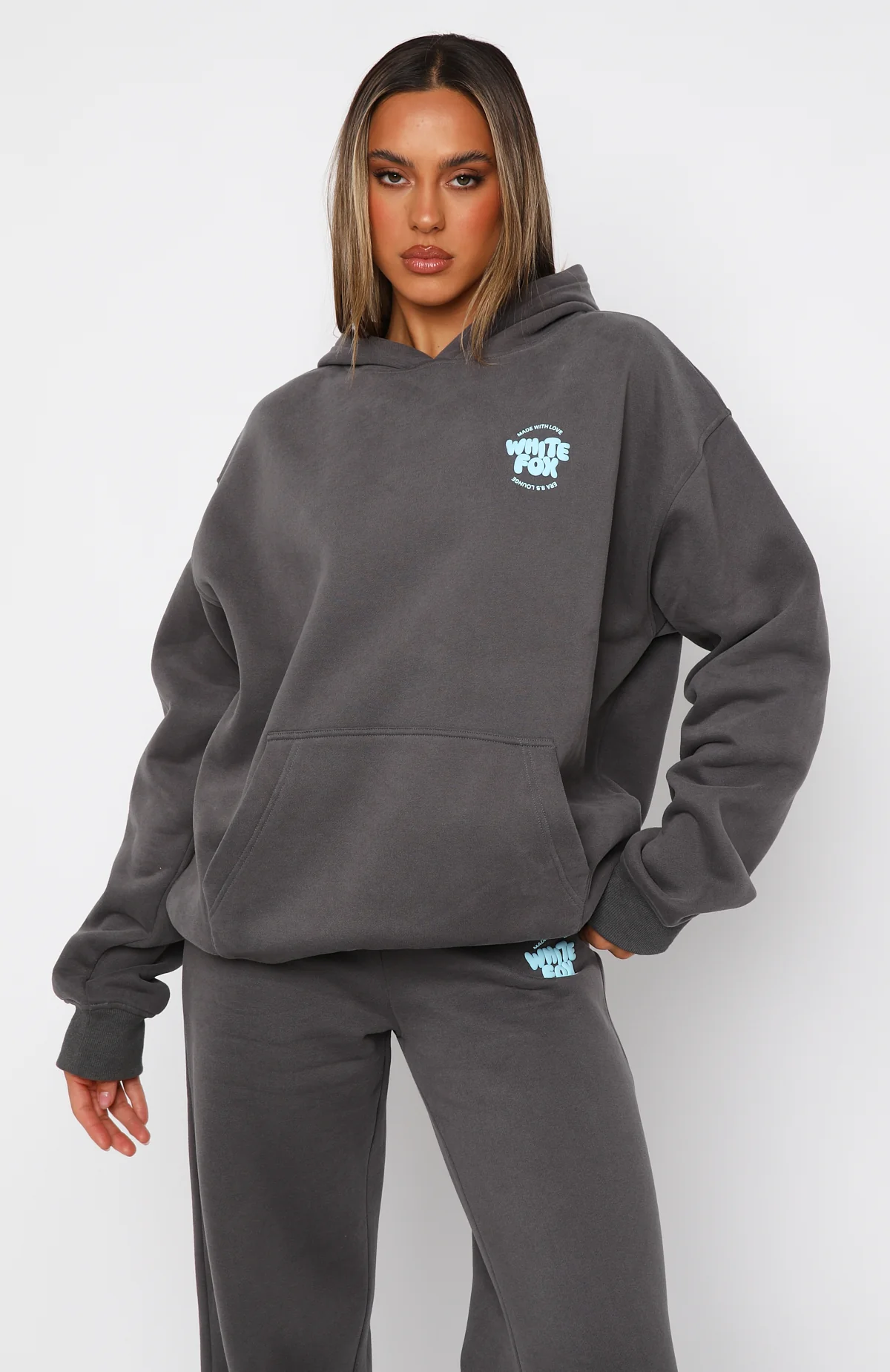 With Love For You Oversized Hoodie Volcanic - WHITE FOX