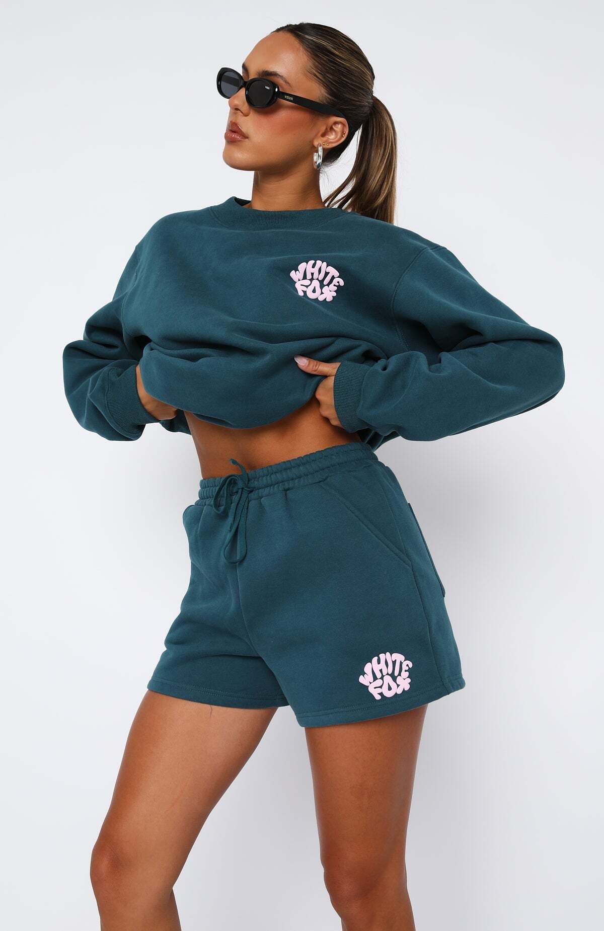 Look For Me Lounge Shorts Teal - WHITE FOX