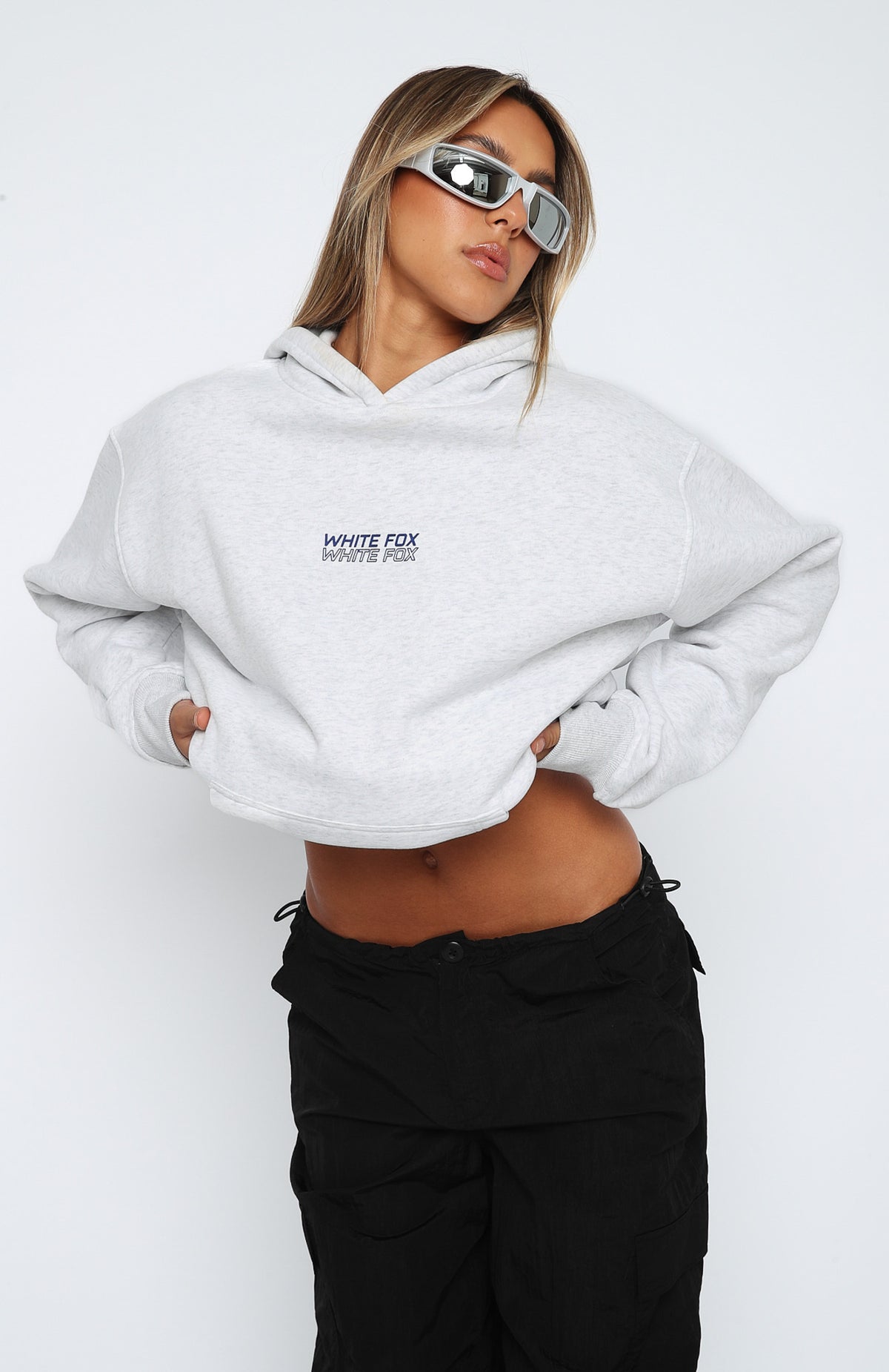 In Transit Oversized Hoodie Grey Marle - WHITE FOX