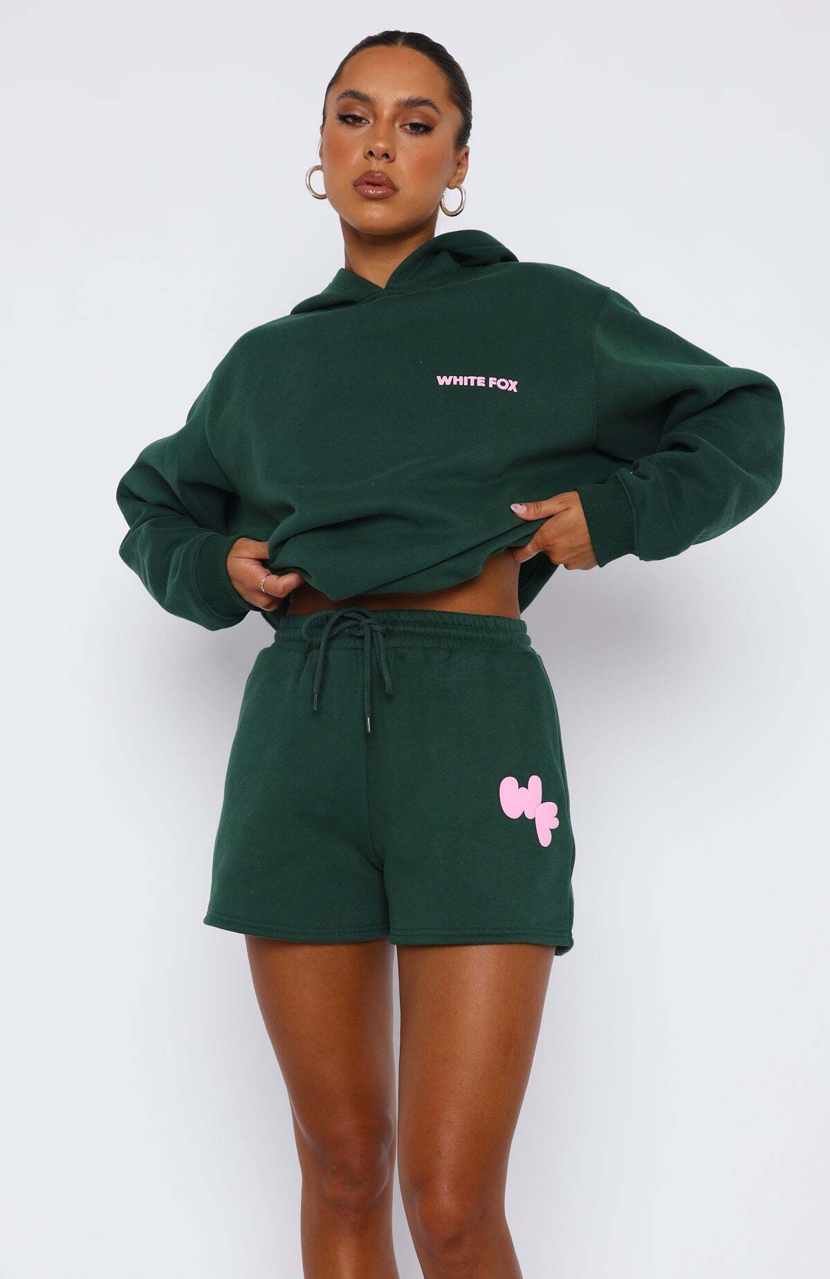 I'm Glad Lounge Shorts Forest Green - WHITE FOX