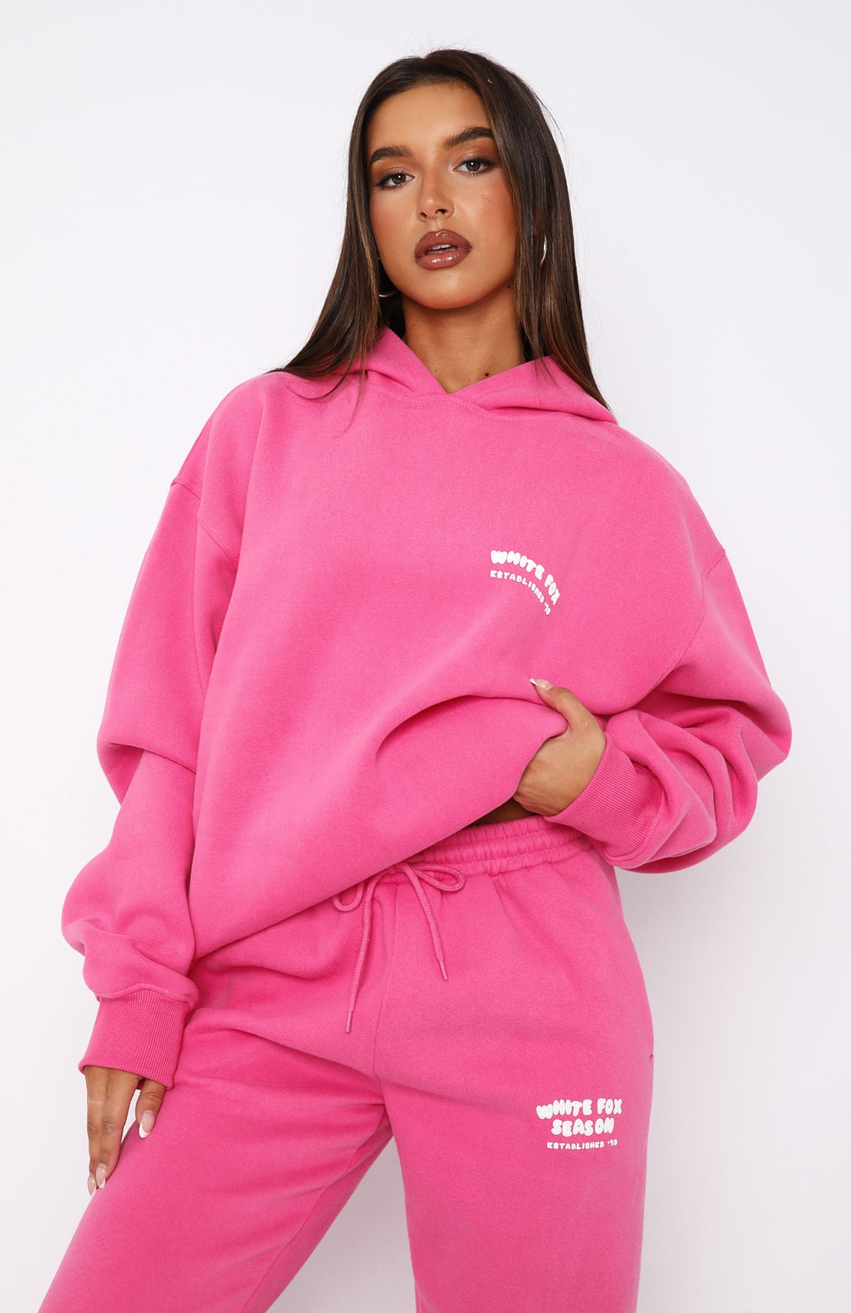 The Main Season Oversized Hoodie Hot Pink - WHITE FOX