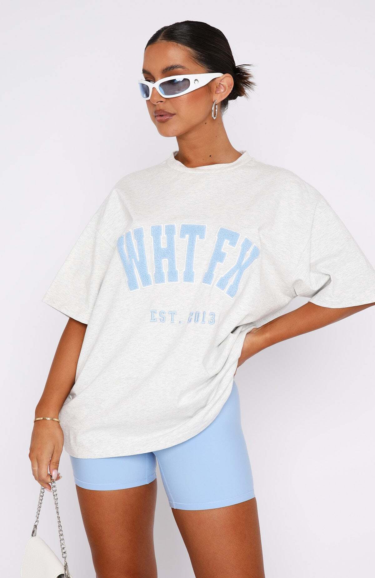 Give It Away Oversized Tee Grey Marle - WHITE FOX