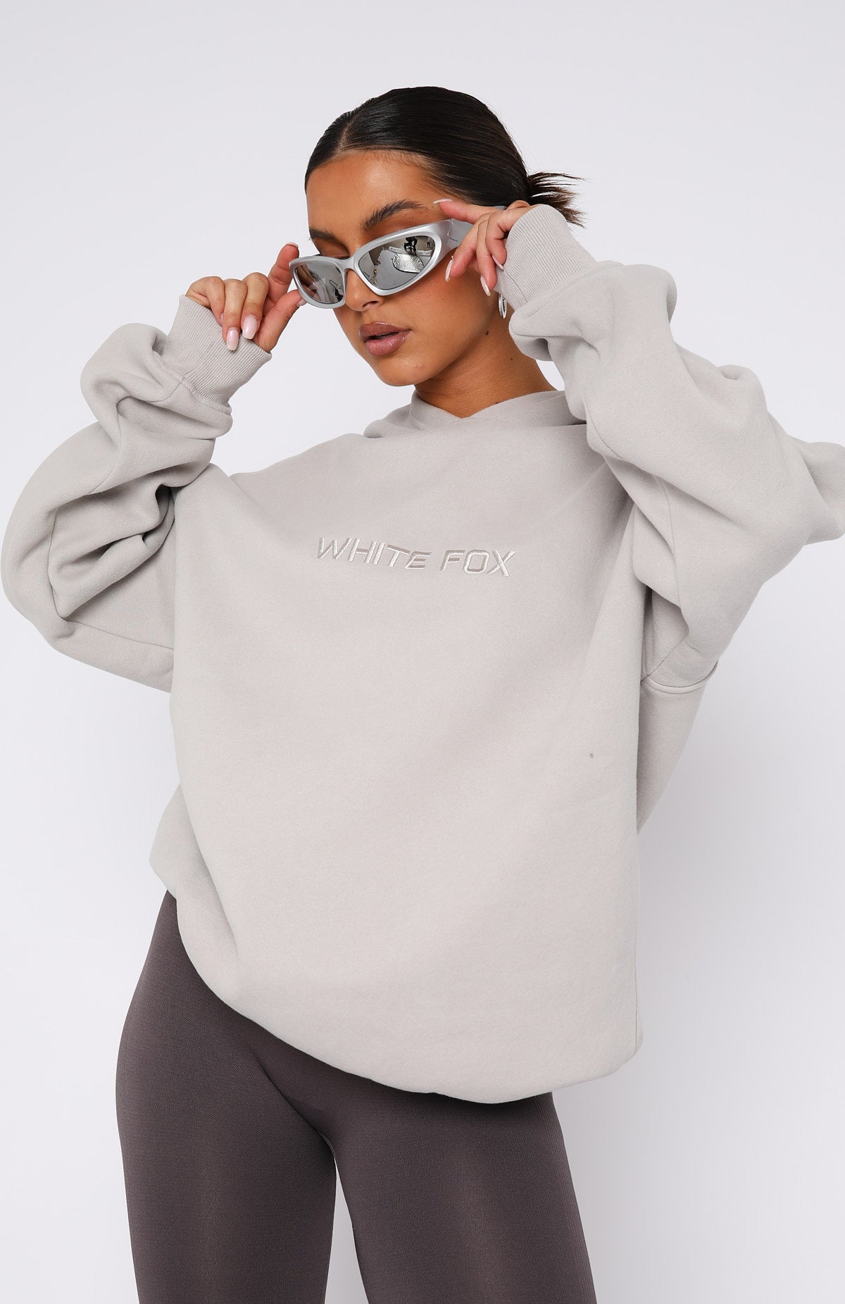 Stay Lifted Oversized Hoodie Moon - WHITE FOX