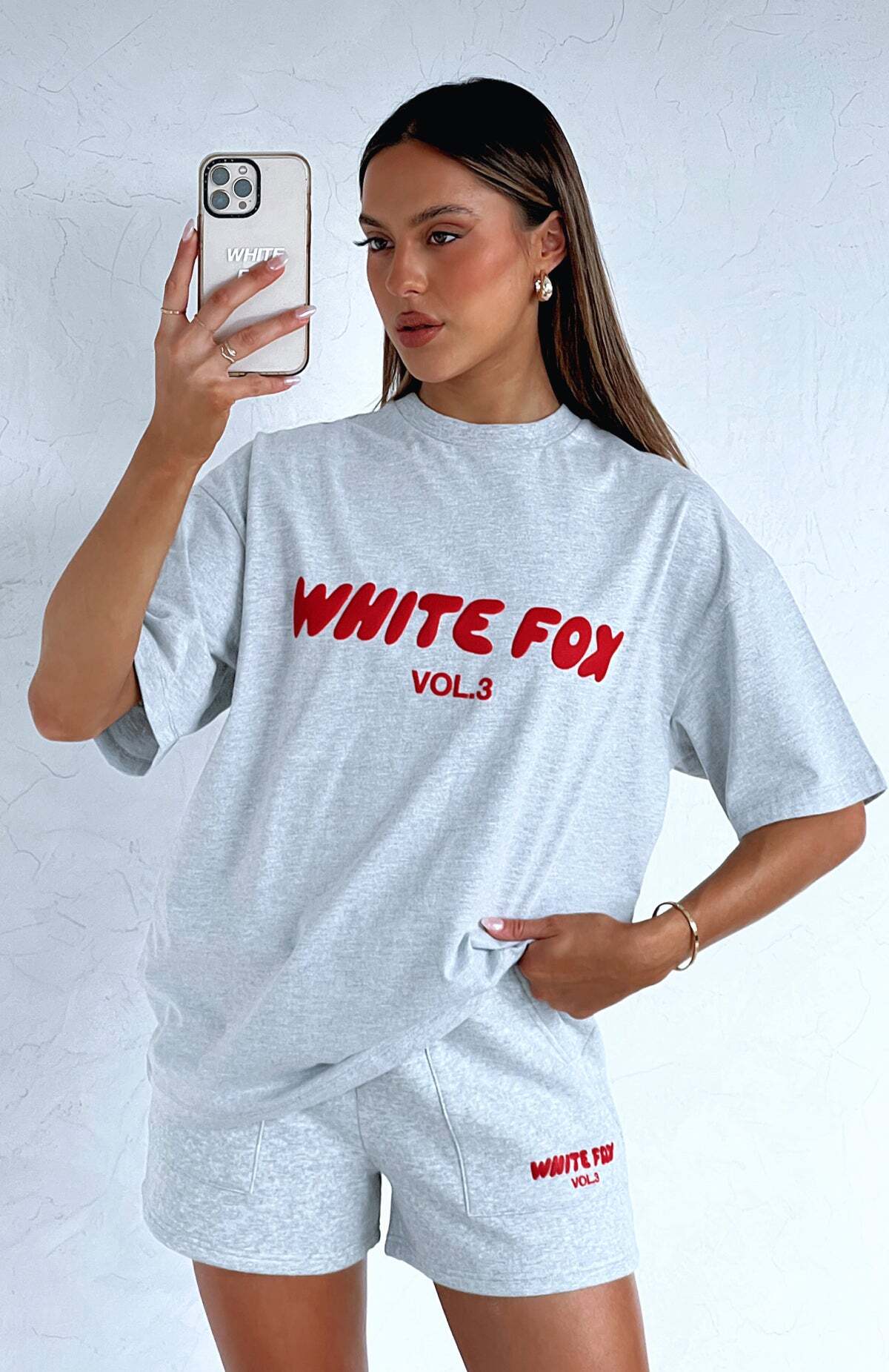Offstage Oversized Tee Alloy Grey - WHITE FOX