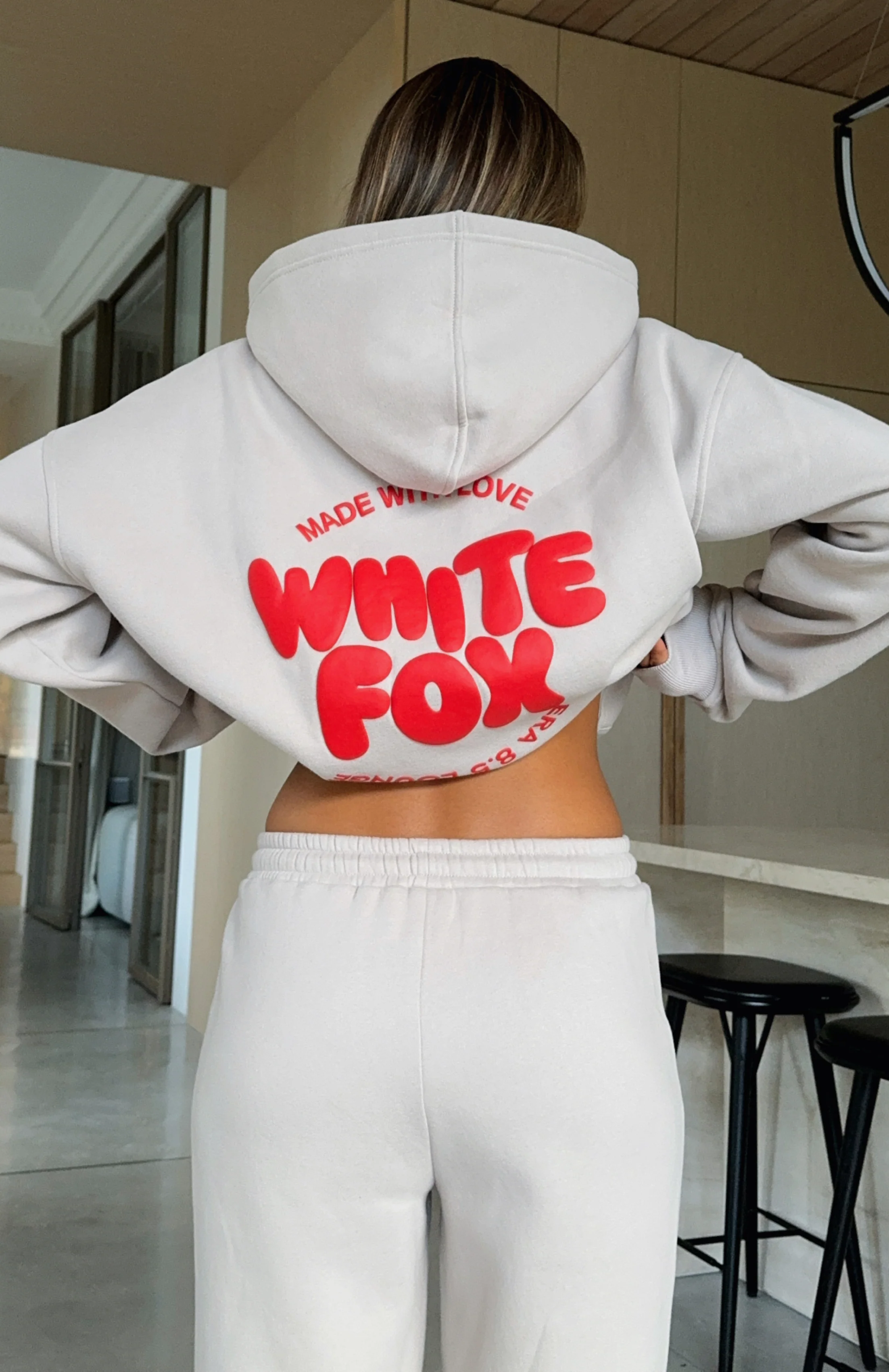With Love For You Oversized Hoodie Moon - WHITE FOX