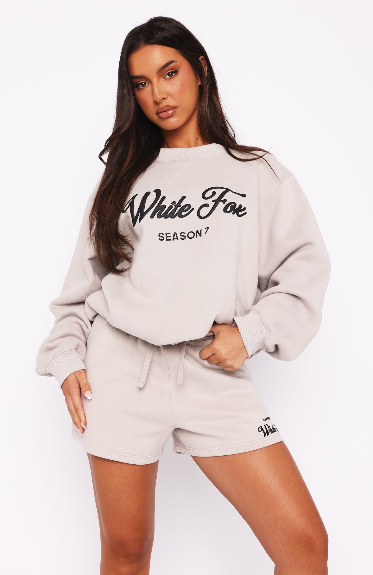 Season 7 Oversized Sweater Overcast - WHITE FOX