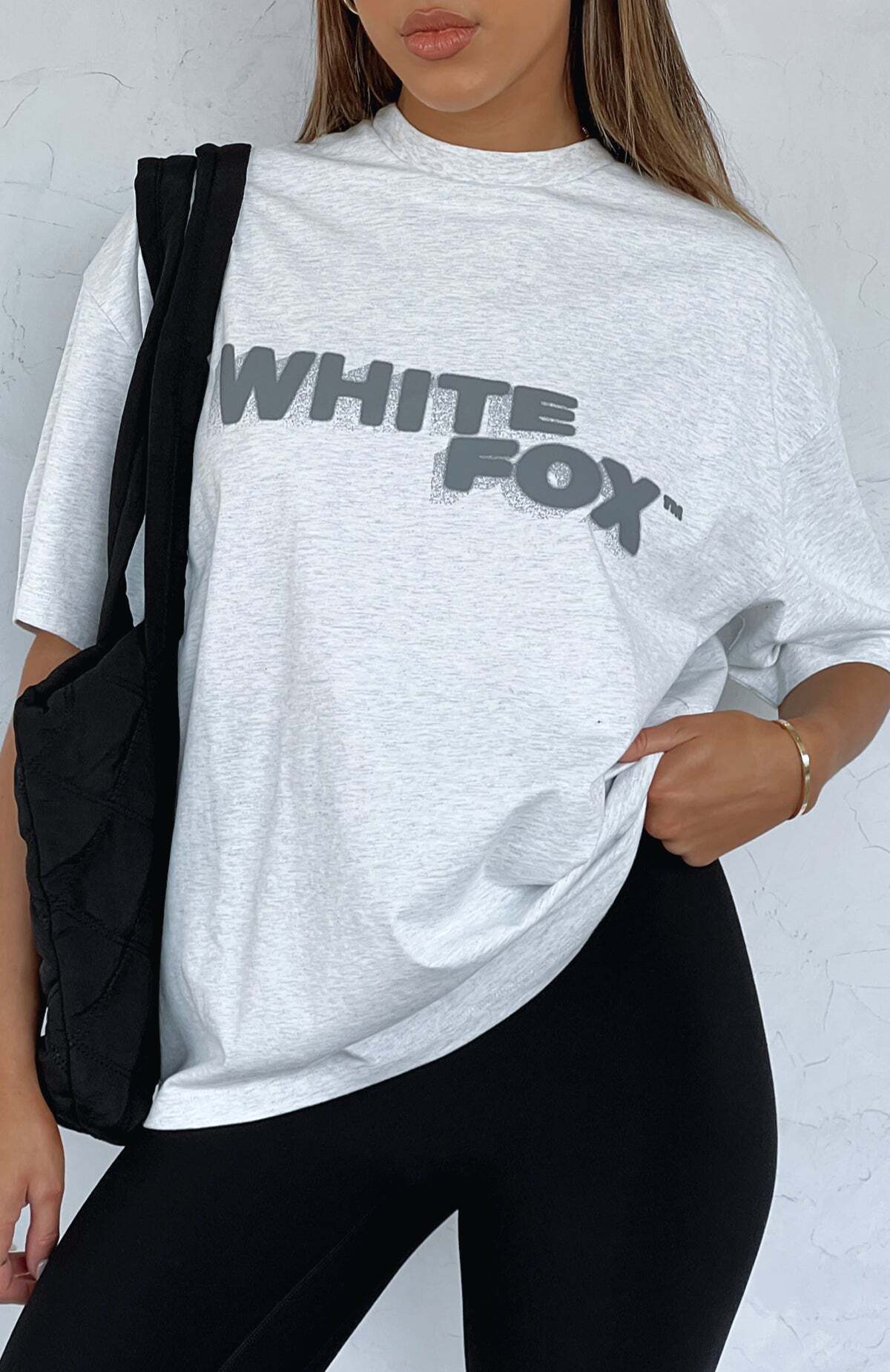 Do You Want Me Oversized Tee Grey Marle - WHITE FOX