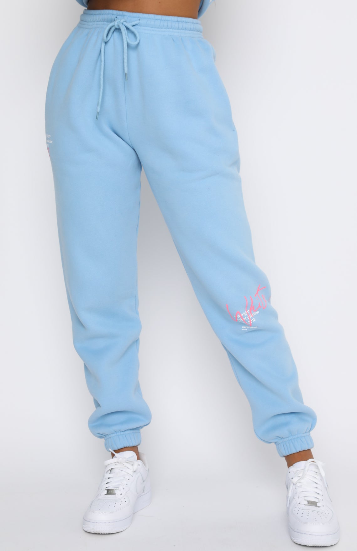 New Story Sweatpants Baby Blue - WHITE FOX