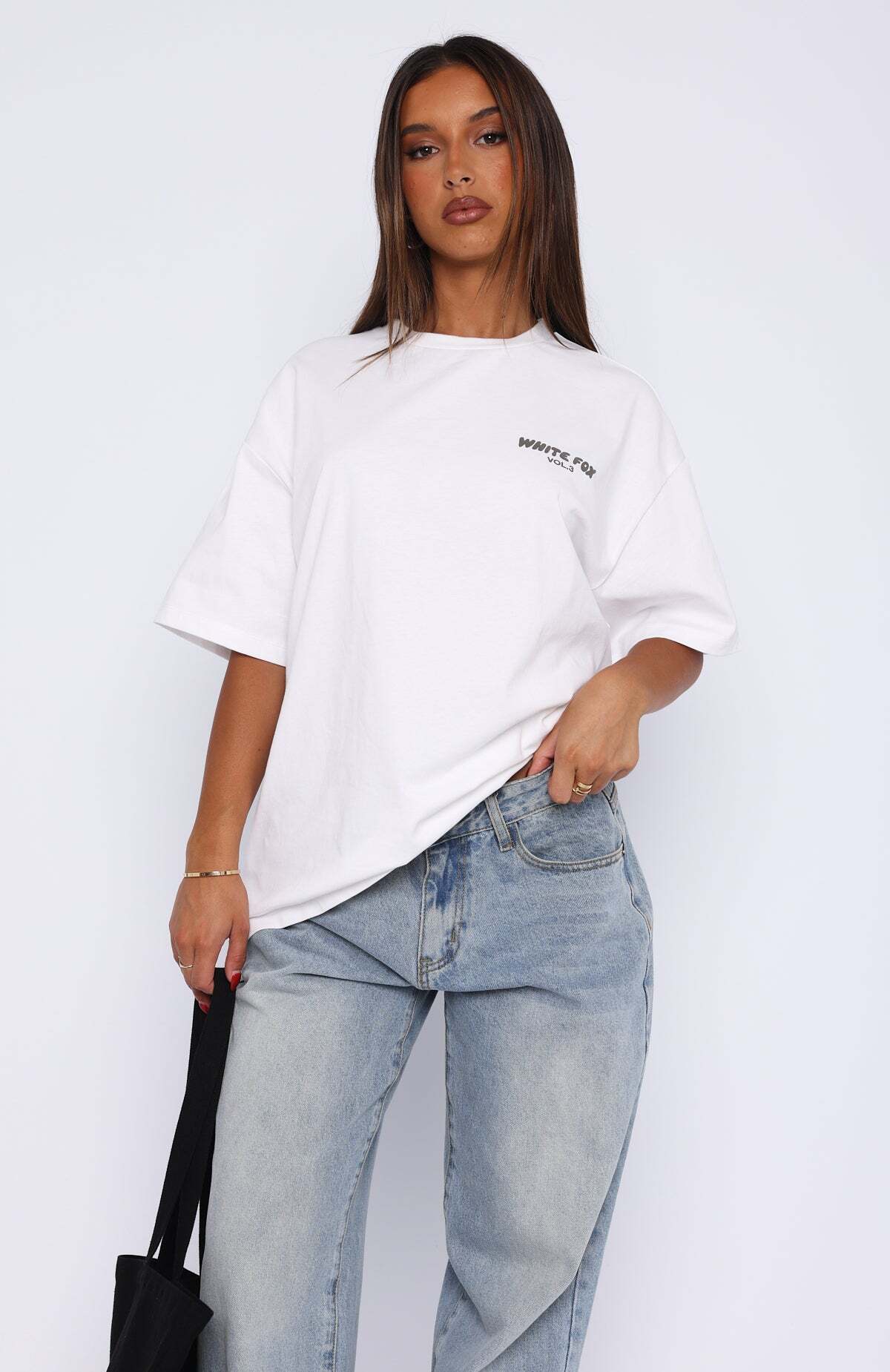 Just Your Style Oversized Tee White - WHITE FOX