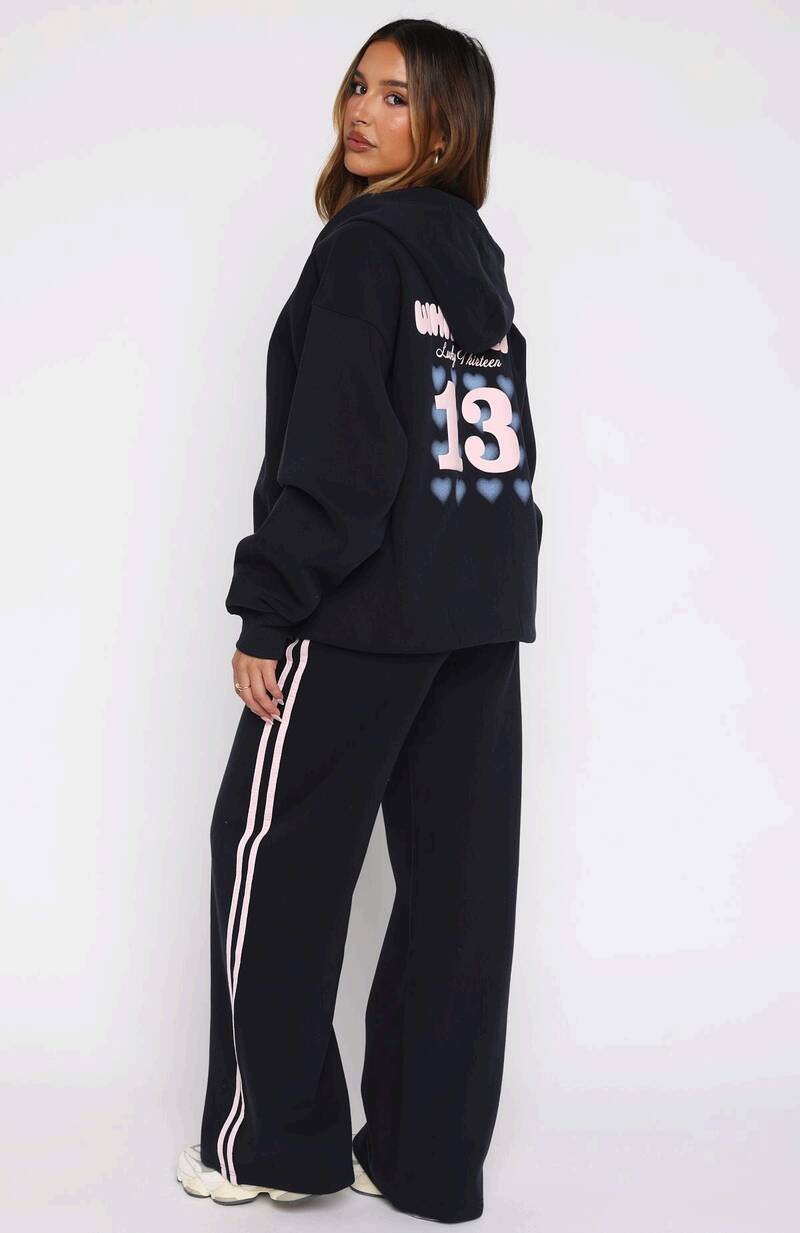 Lucky Thirteen Charise Wide Leg Sweatpants Navy - WHITE FOX