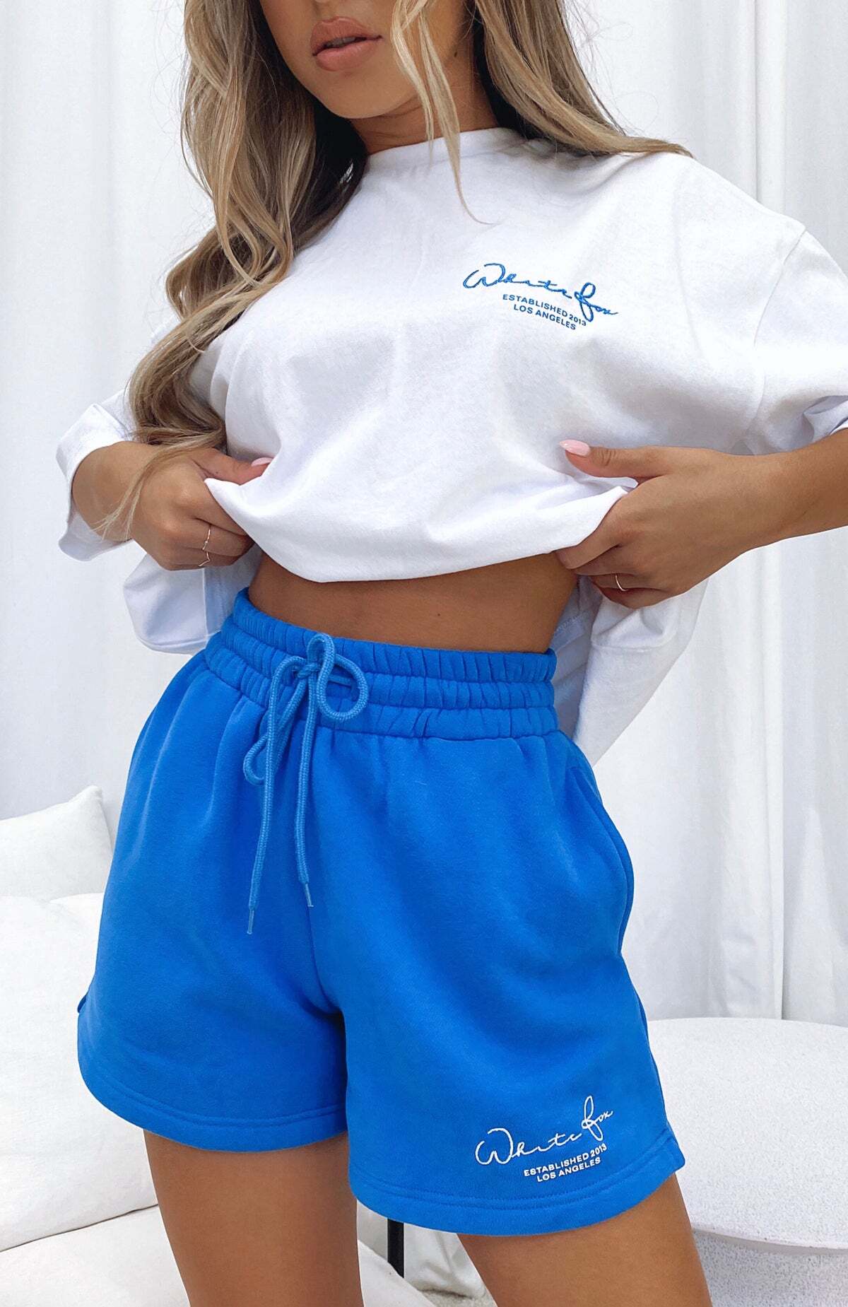 Check It Out Lounge Shorts Electric Blue - WHITE FOX