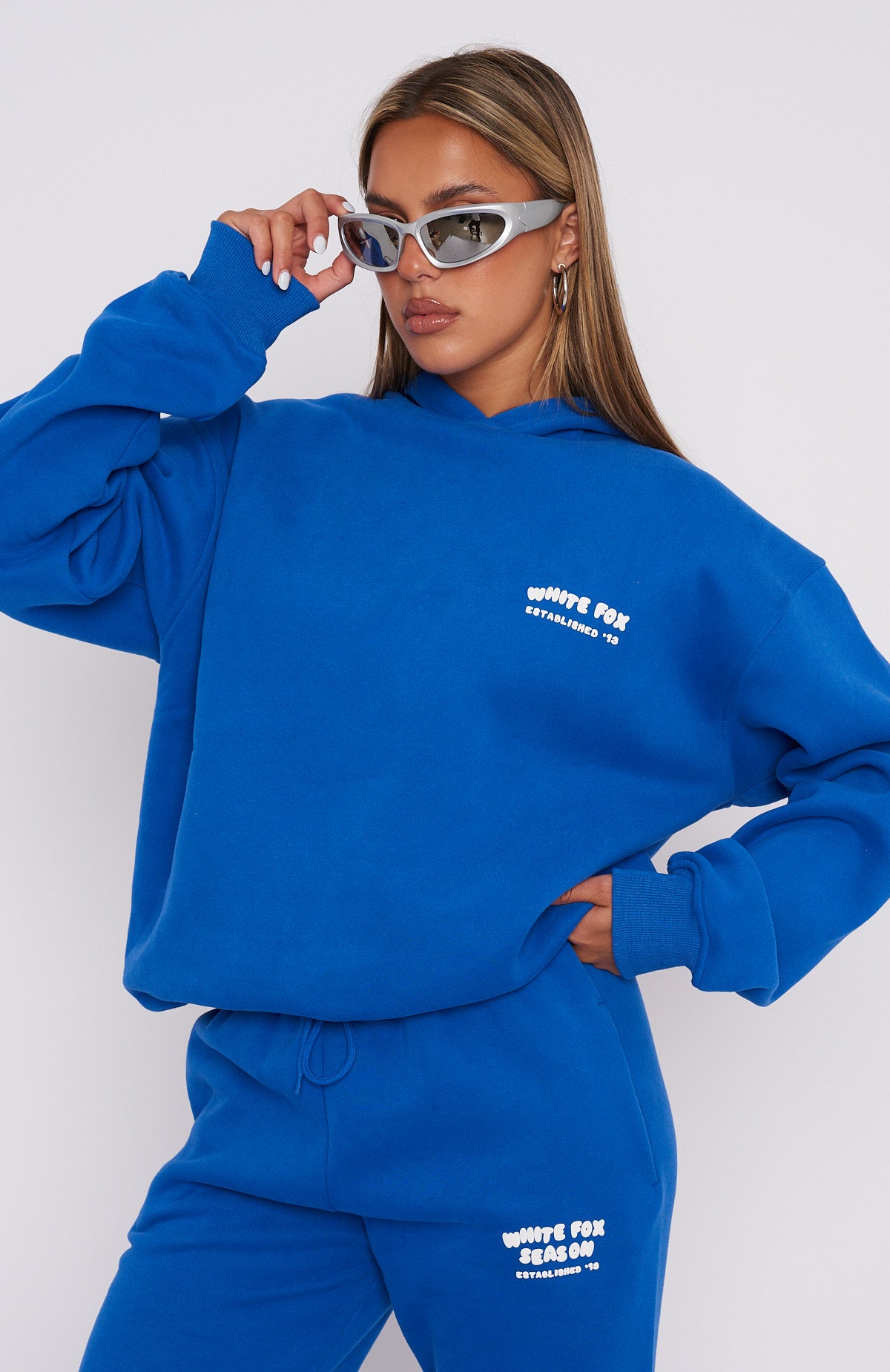 The Main Season Oversized Hoodie Electric Blue - WHITE FOX