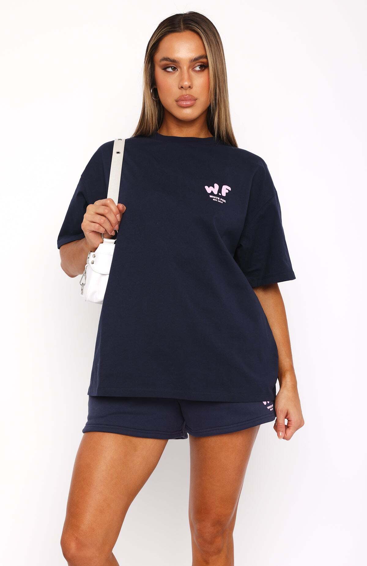 The New Standard Oversized Tee Navy - WHITE FOX
