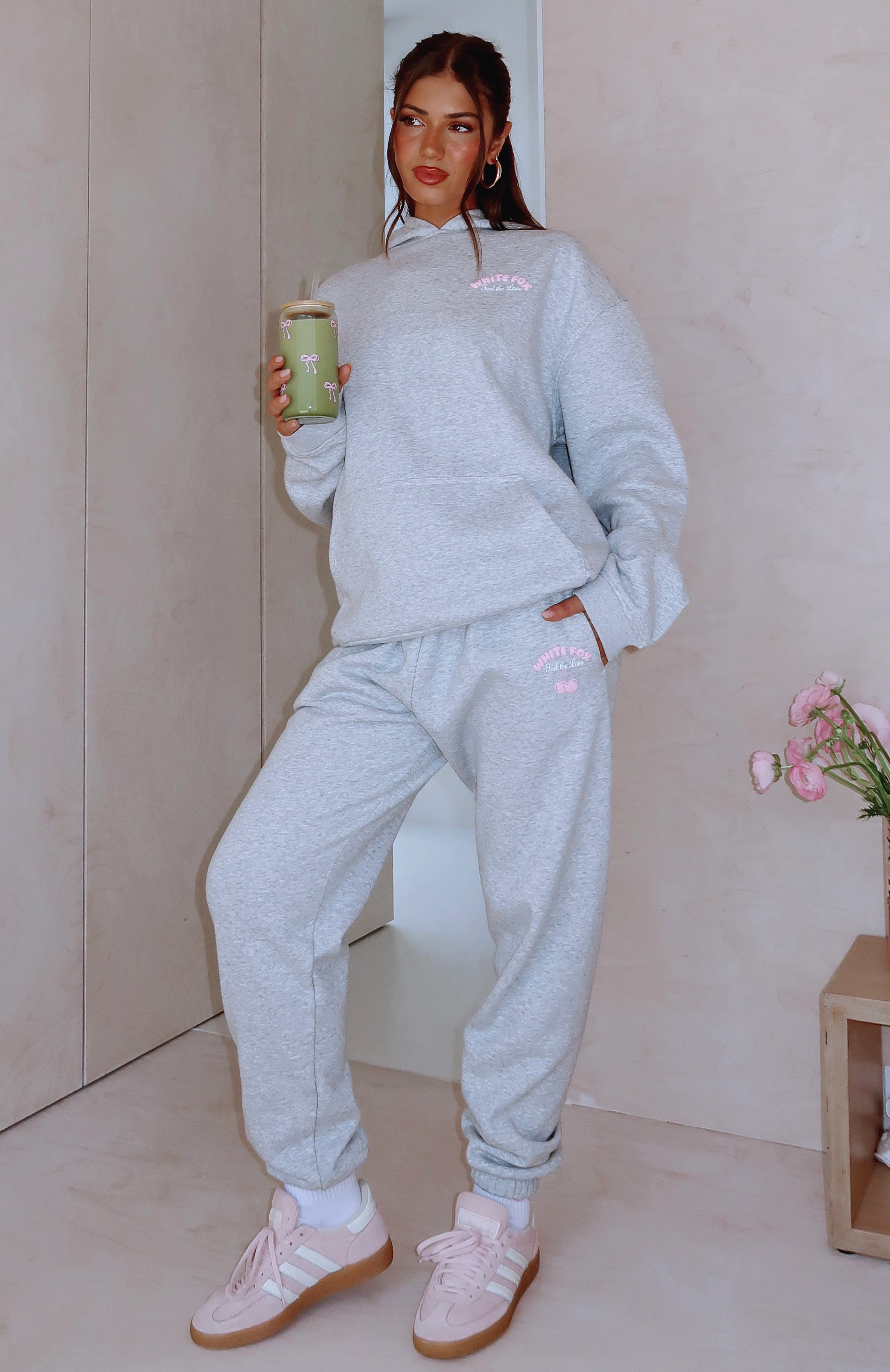 Love Me Tender Sweatpants Dark Grey Marle - WHITE FOX
