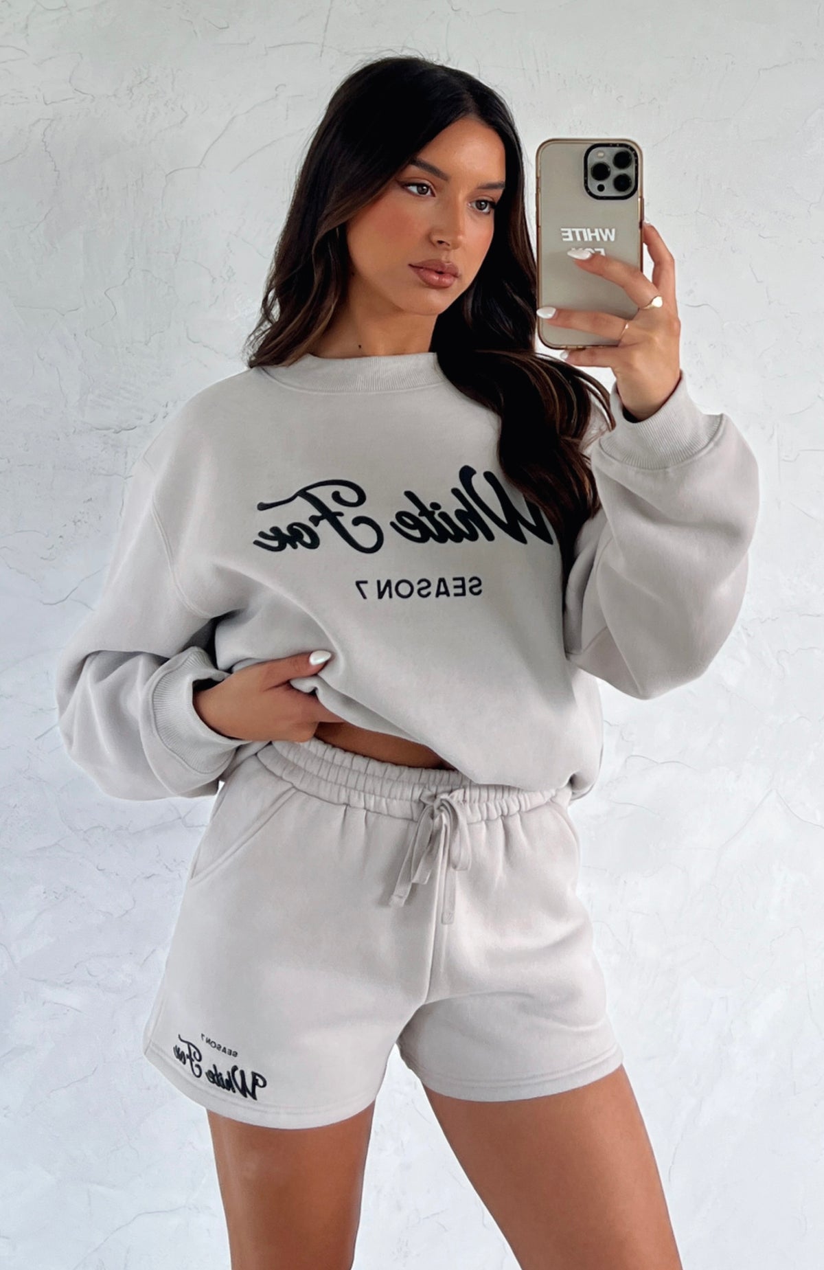 Season 7 Oversized Sweater Overcast - WHITE FOX