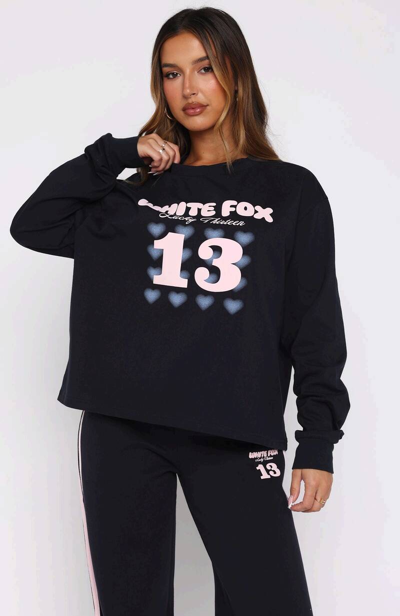 Lucky Thirteen Charise Long Sleeve Tee Navy - WHITE FOX