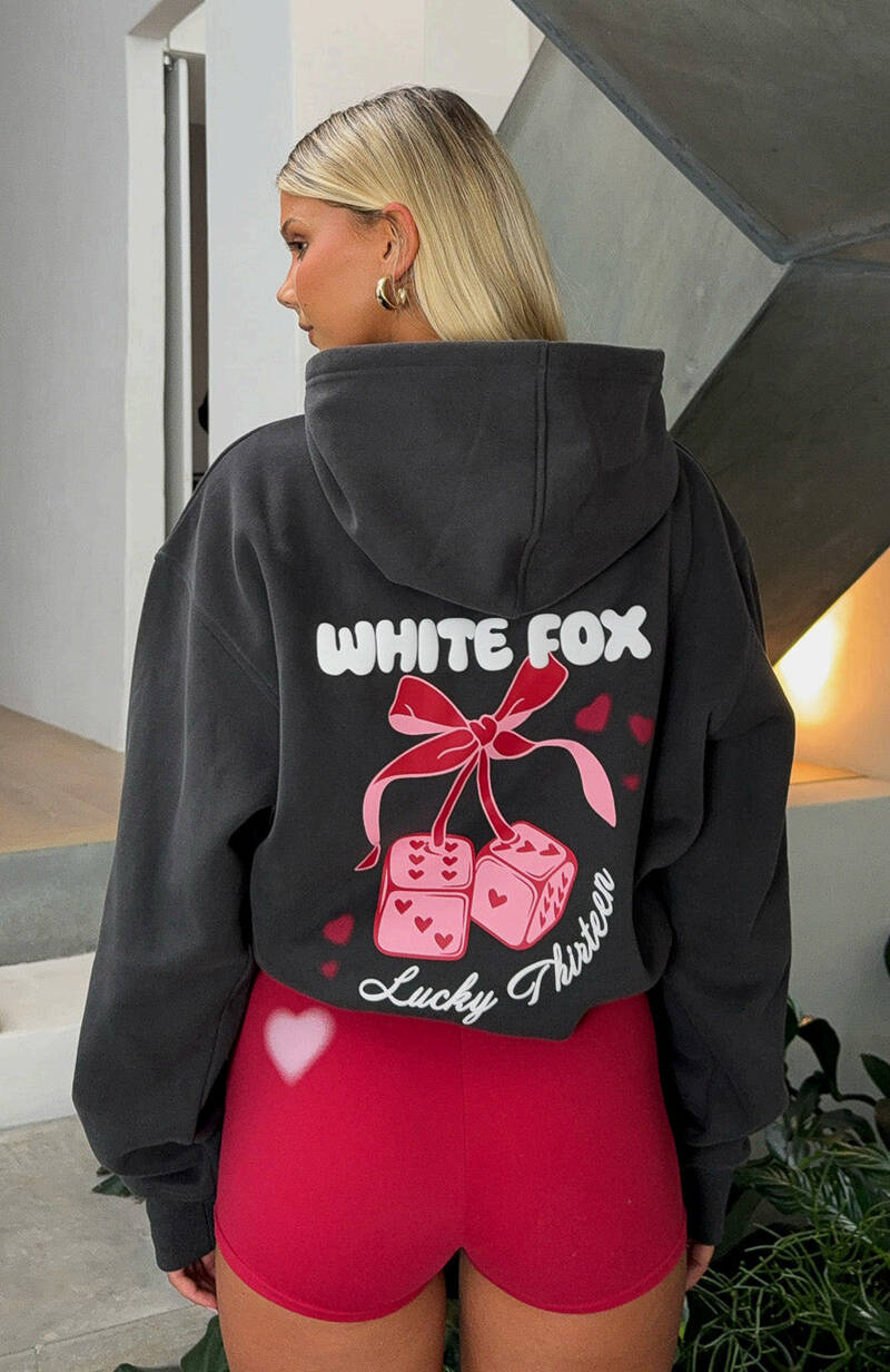 Lucky Thirteen Cheyenne Oversized Hoodie Charcoal - WHITE FOX