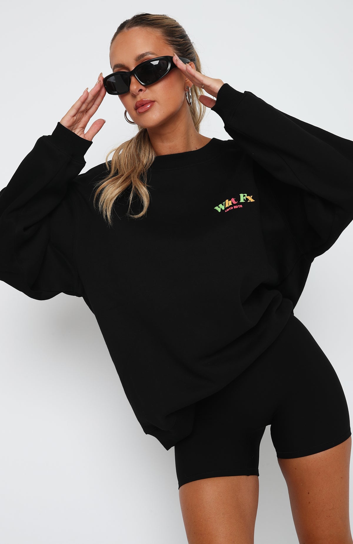 Stand Your Ground Oversized Sweater Black - WHITE FOX