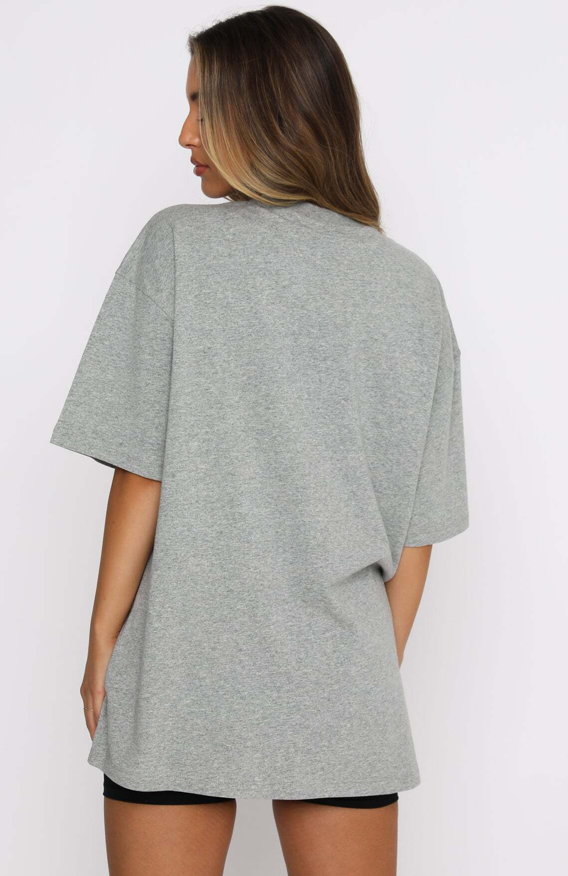 Varsity Tee Dusty Grey Marle - WHITE FOX