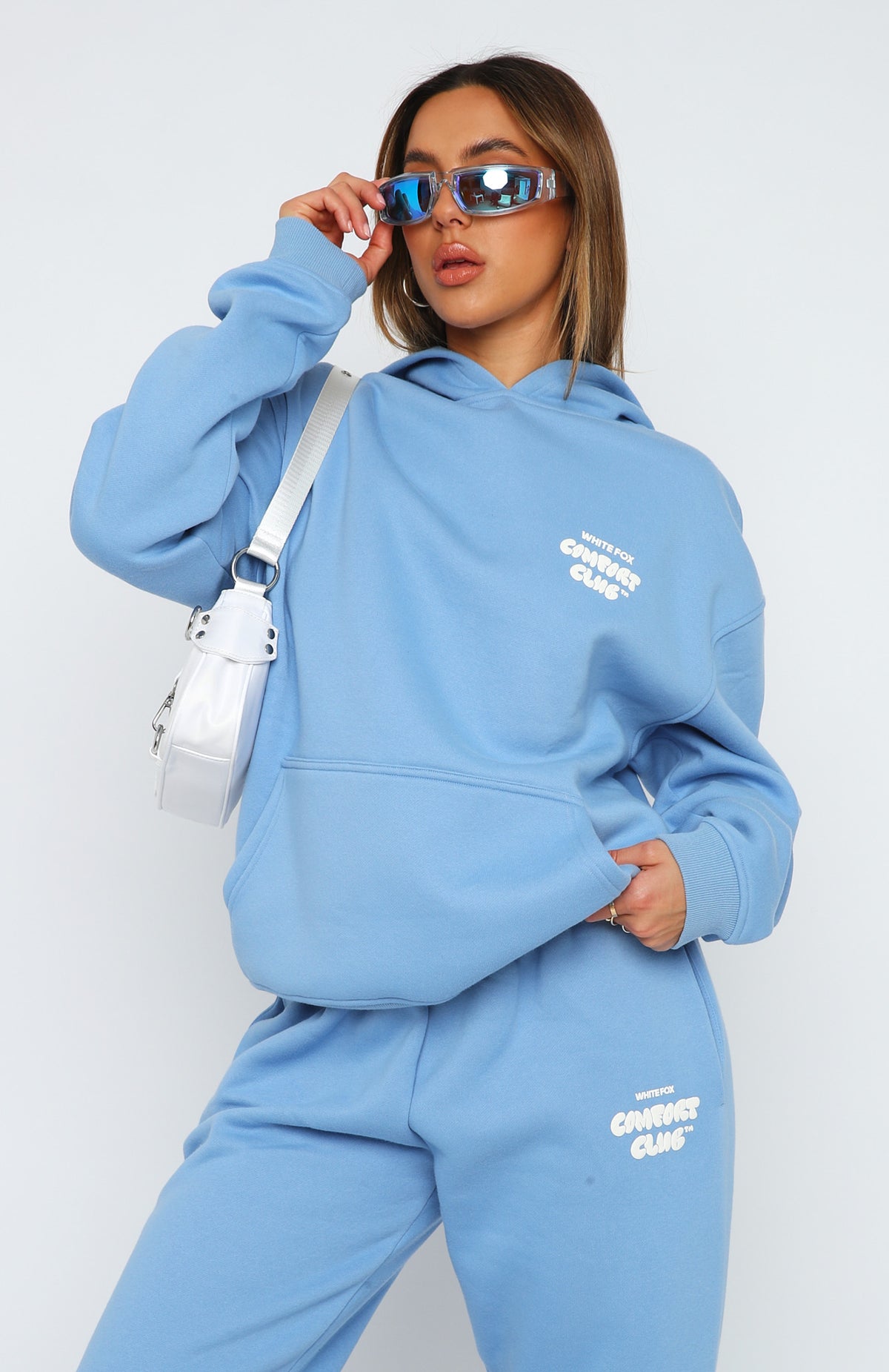 Comfort Club Oversized Hoodie Blissful Blue - WHITE FOX