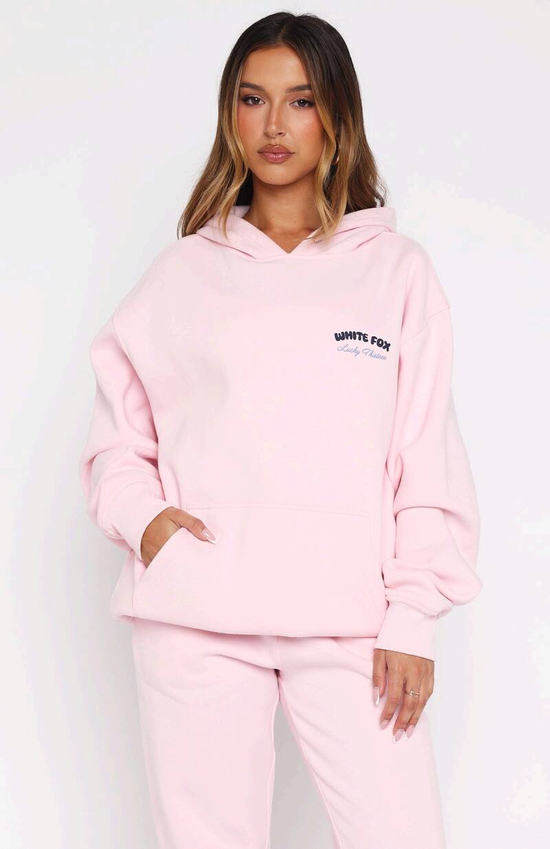 Lucky Thirteen Cheyenne Oversized Hoodie Soft Pink - WHITE FOX