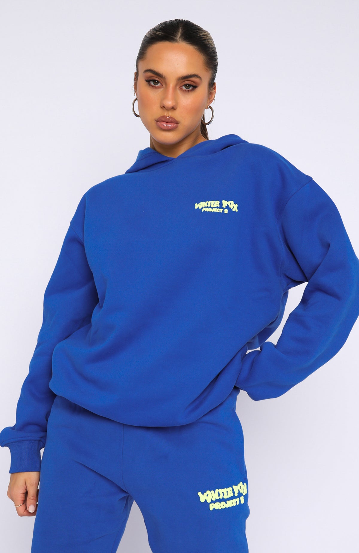 Project 5 Oversized Hoodie Cobalt - WHITE FOX