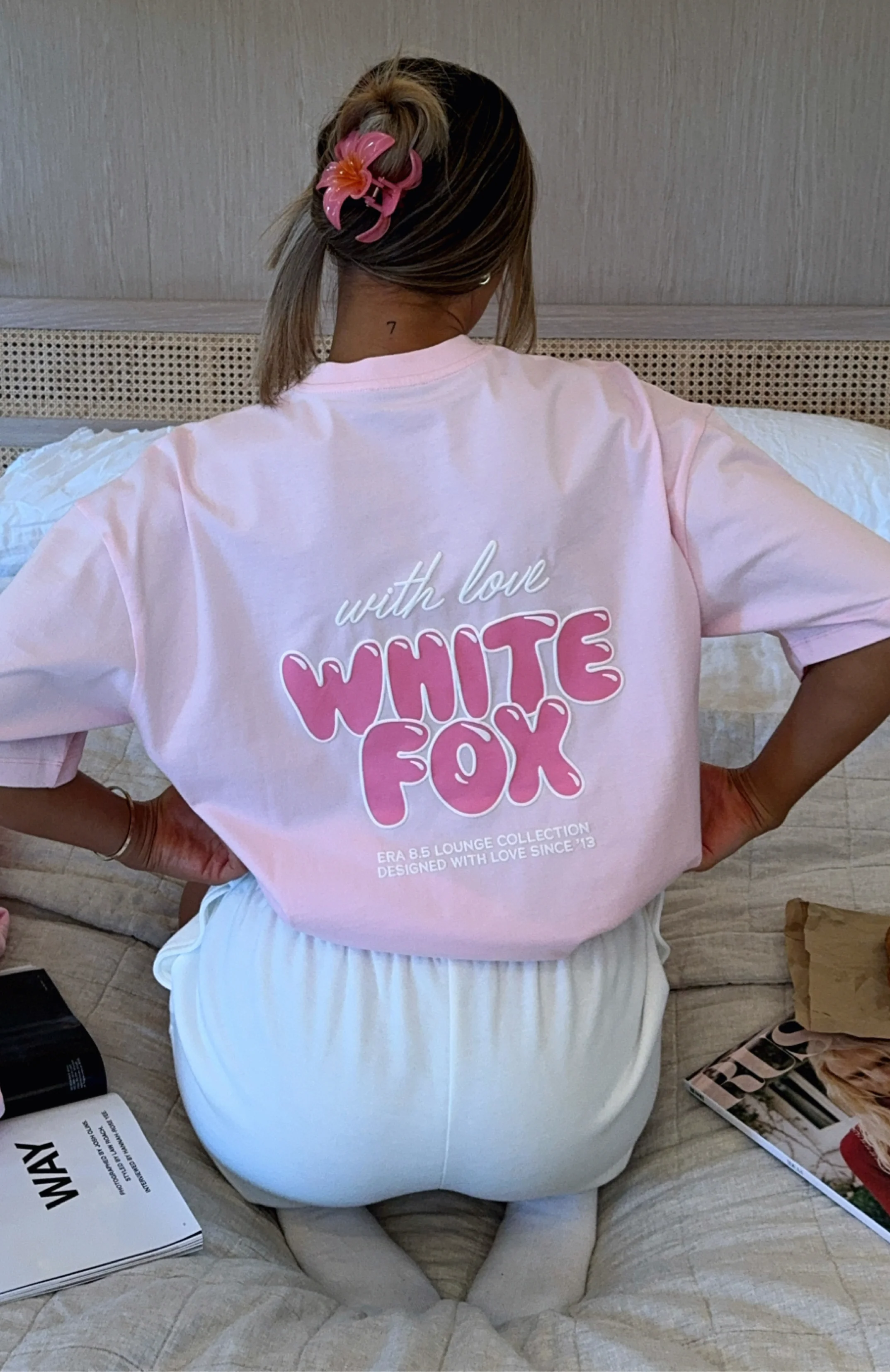 With Love Always Oversized Tee Baby Pink - WHITE FOX