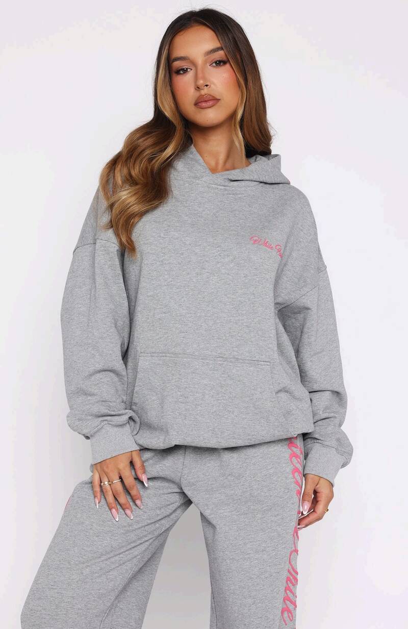 Lucky Thirteen Shaya Oversized Hoodie Dark Grey Marle - WHITE FOX