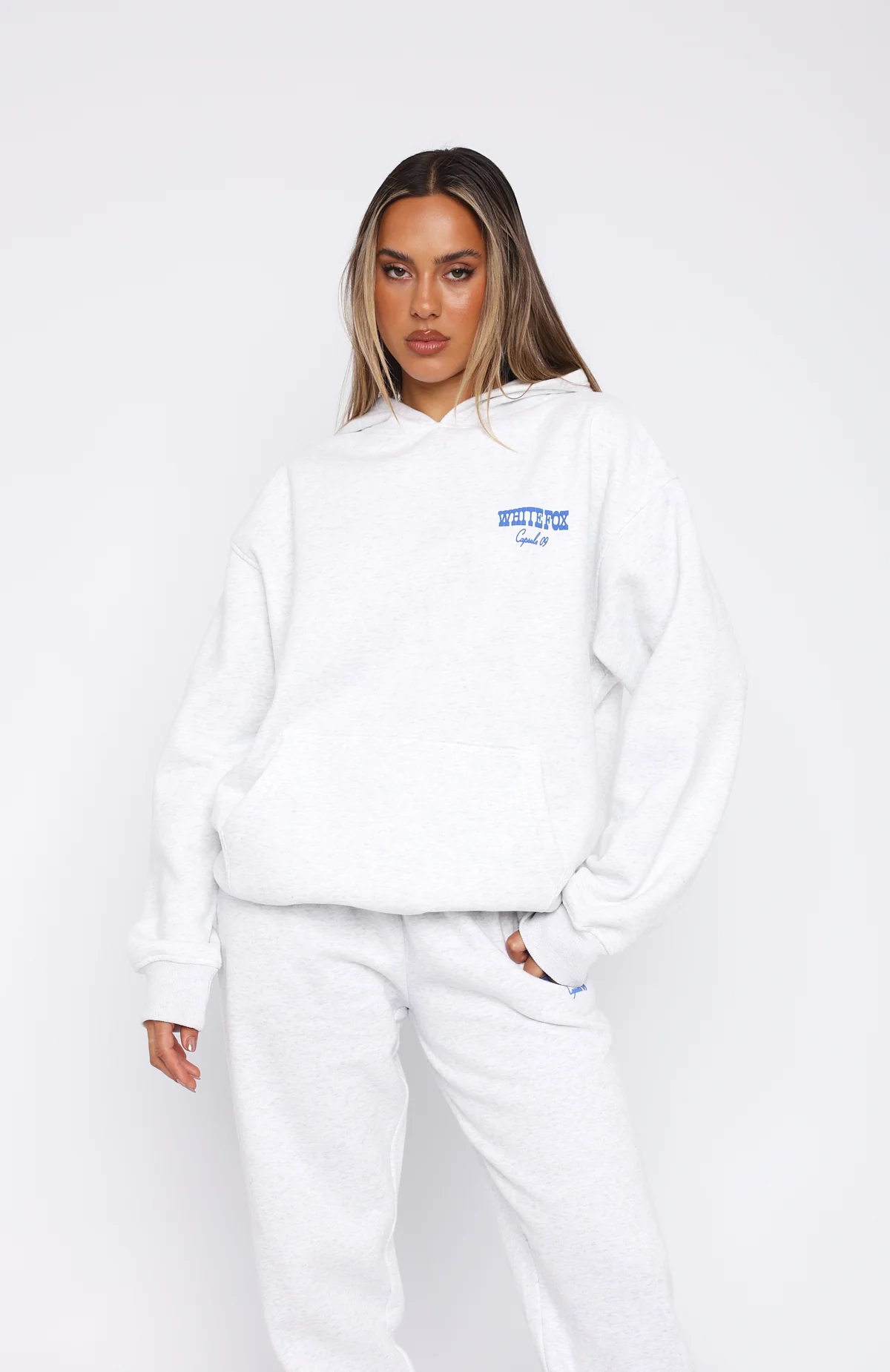 Capsule 9 Western Classic Oversized Hoodie Grey Marle - WHITE FOX