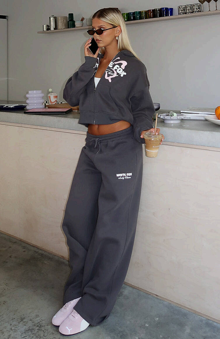 Lucky Thirteen Audrina Wide Leg Sweatpants Volcanic - WHITE FOX