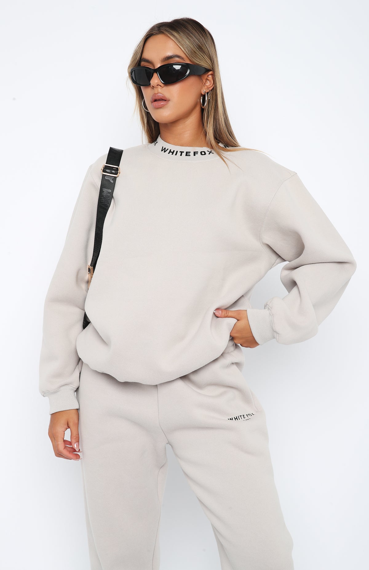 Put It On Repeat Oversized Sweater Lunar - WHITE FOX
