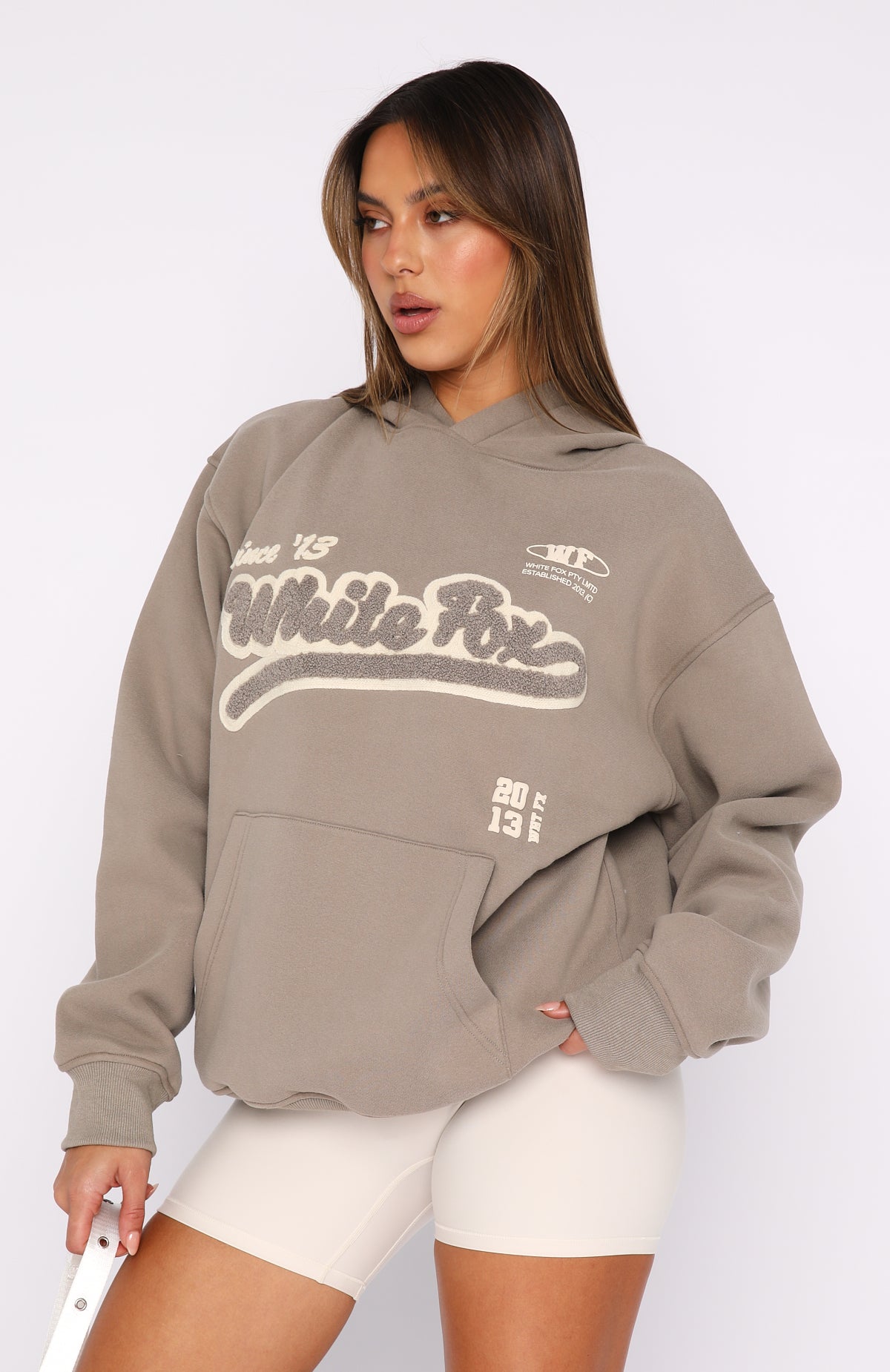 Bring You Around Oversized Hoodie Fawn - WHITE FOX