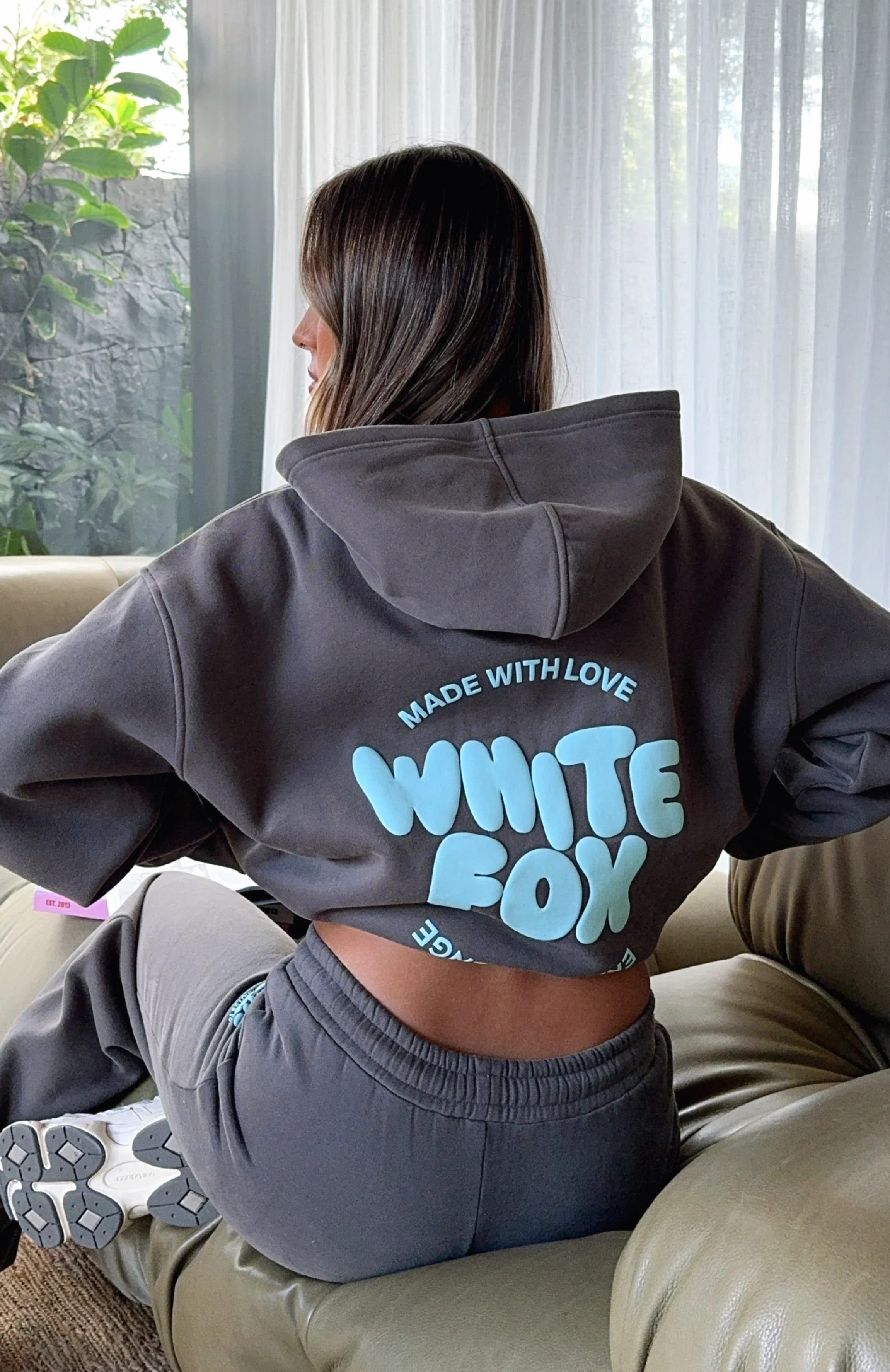 With Love For You Oversized Hoodie Volcanic - WHITE FOX