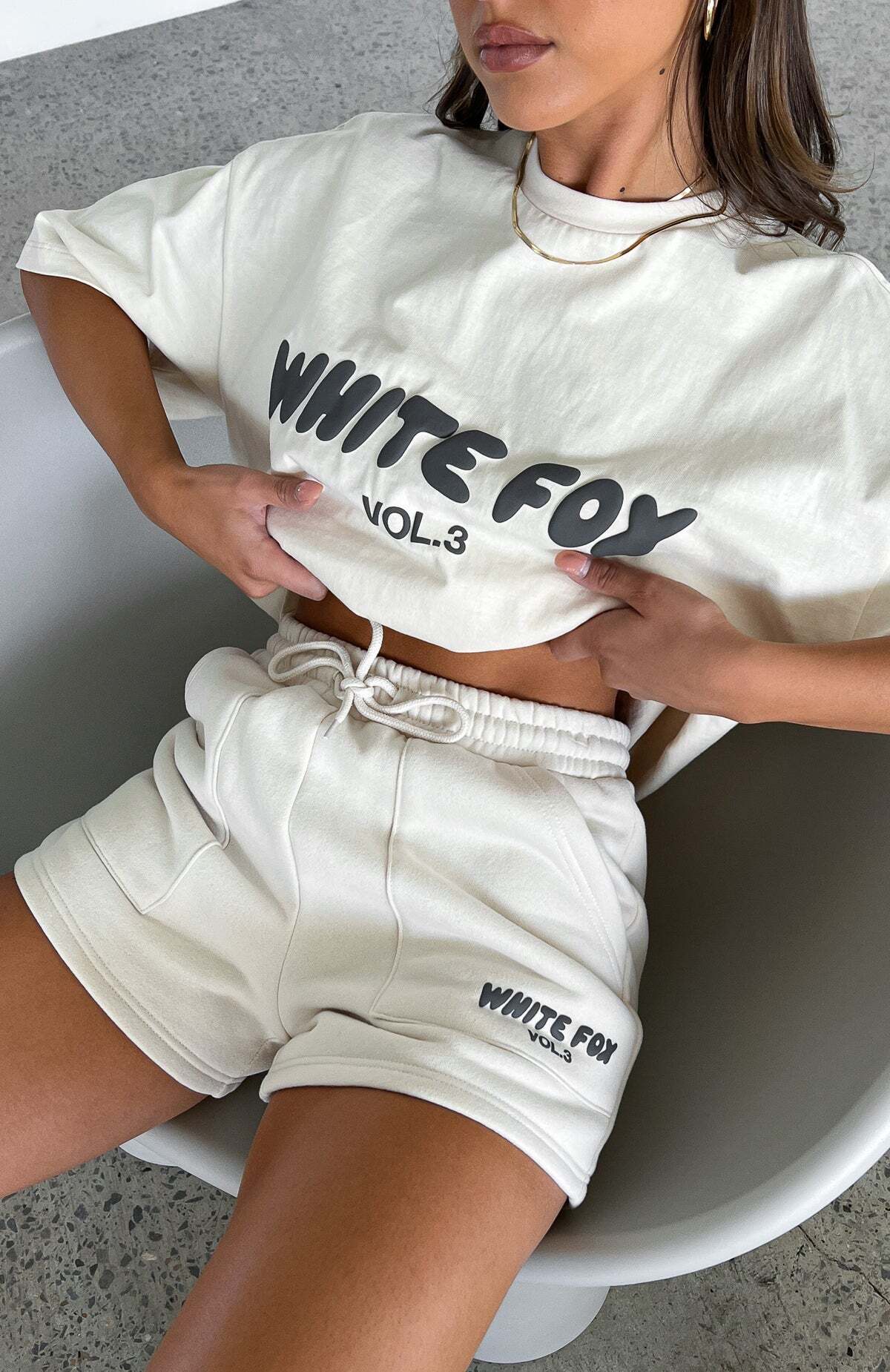 Offstage Lounge Shorts Pebble - WHITE FOX
