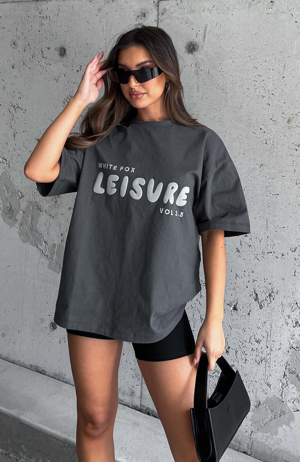 Leisure Series Oversized Tee Shadow - WHITE FOX