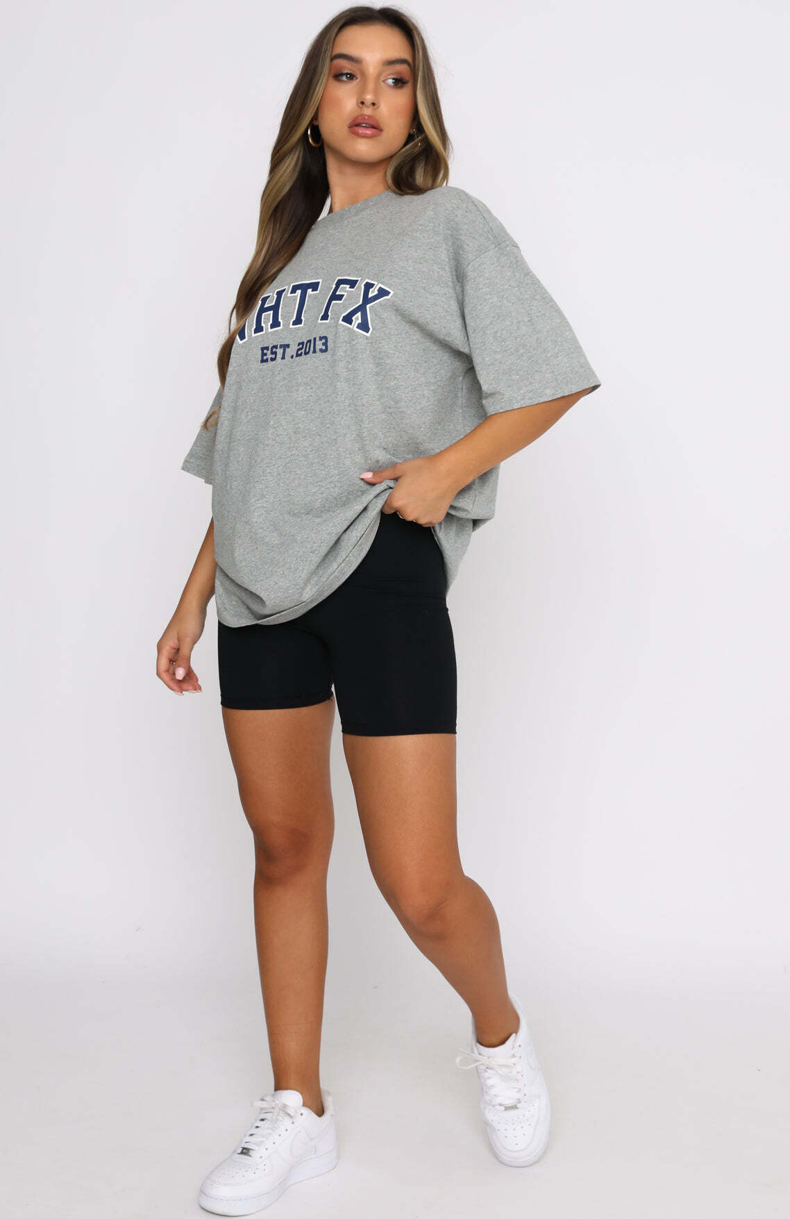 Varsity Tee Dusty Grey Marle - WHITE FOX