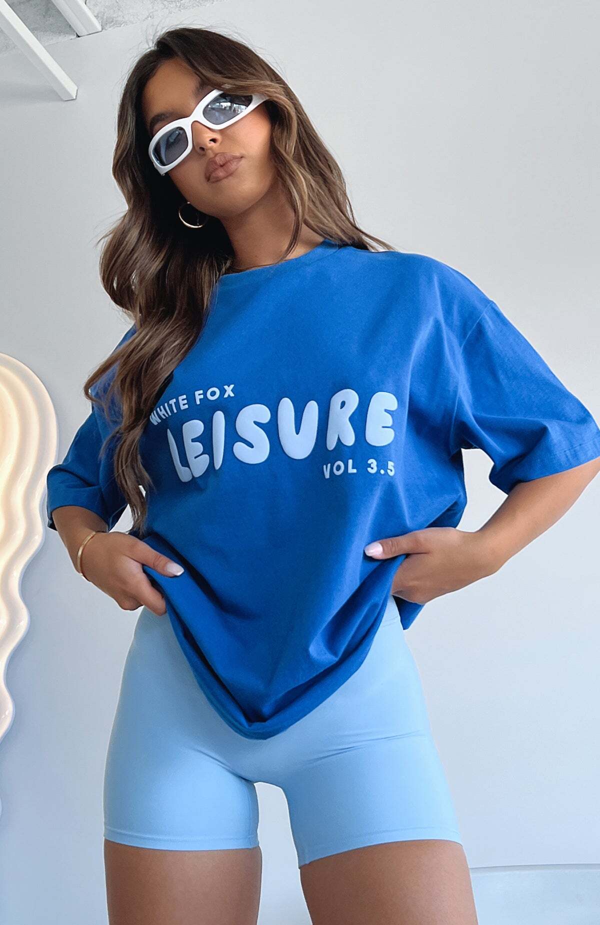 Leisure Series Oversized Tee Cobalt - WHITE FOX
