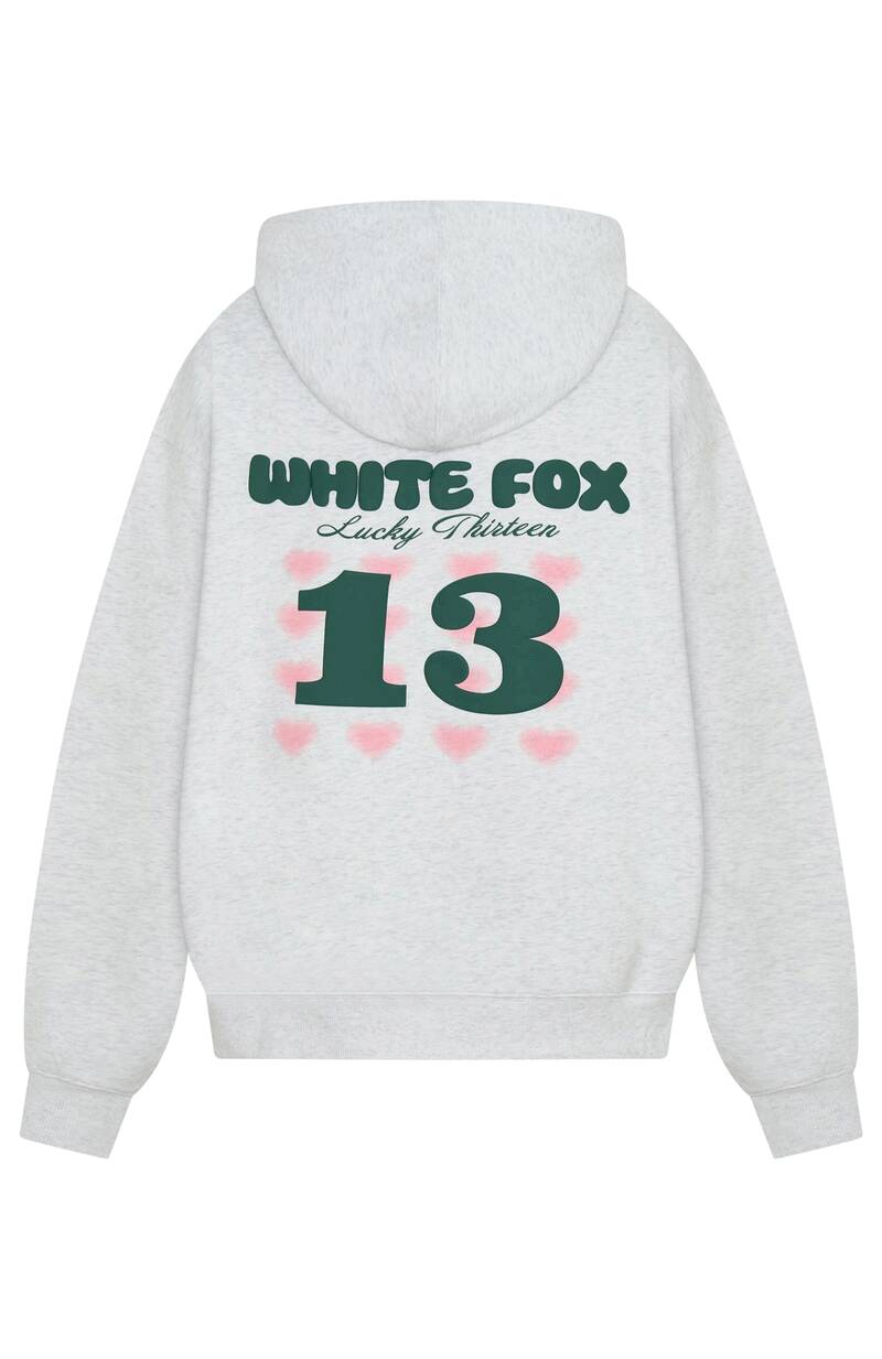Lucky Thirteen Charise Zip Front Hoodie Grey Marle - WHITE FOX