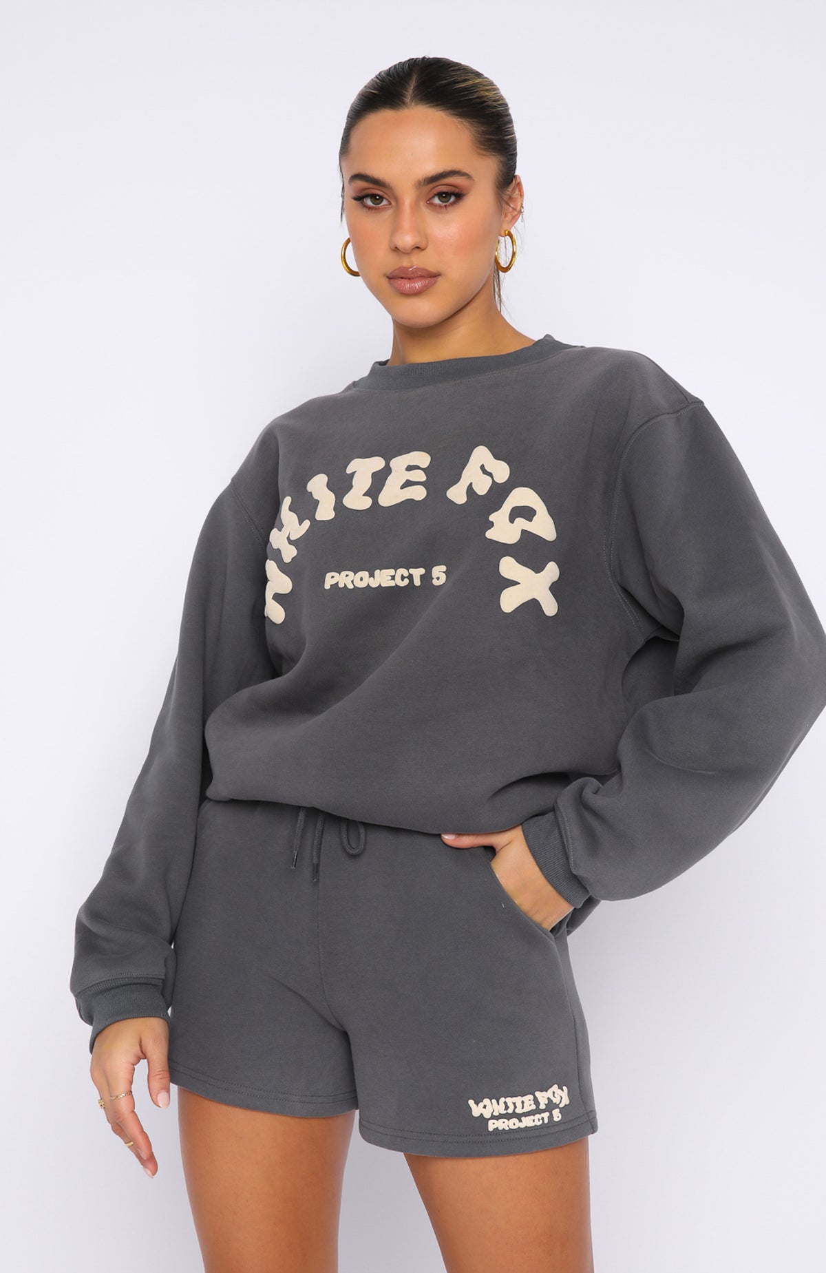 Project 5 Oversized Sweater Volcanic - WHITE FOX
