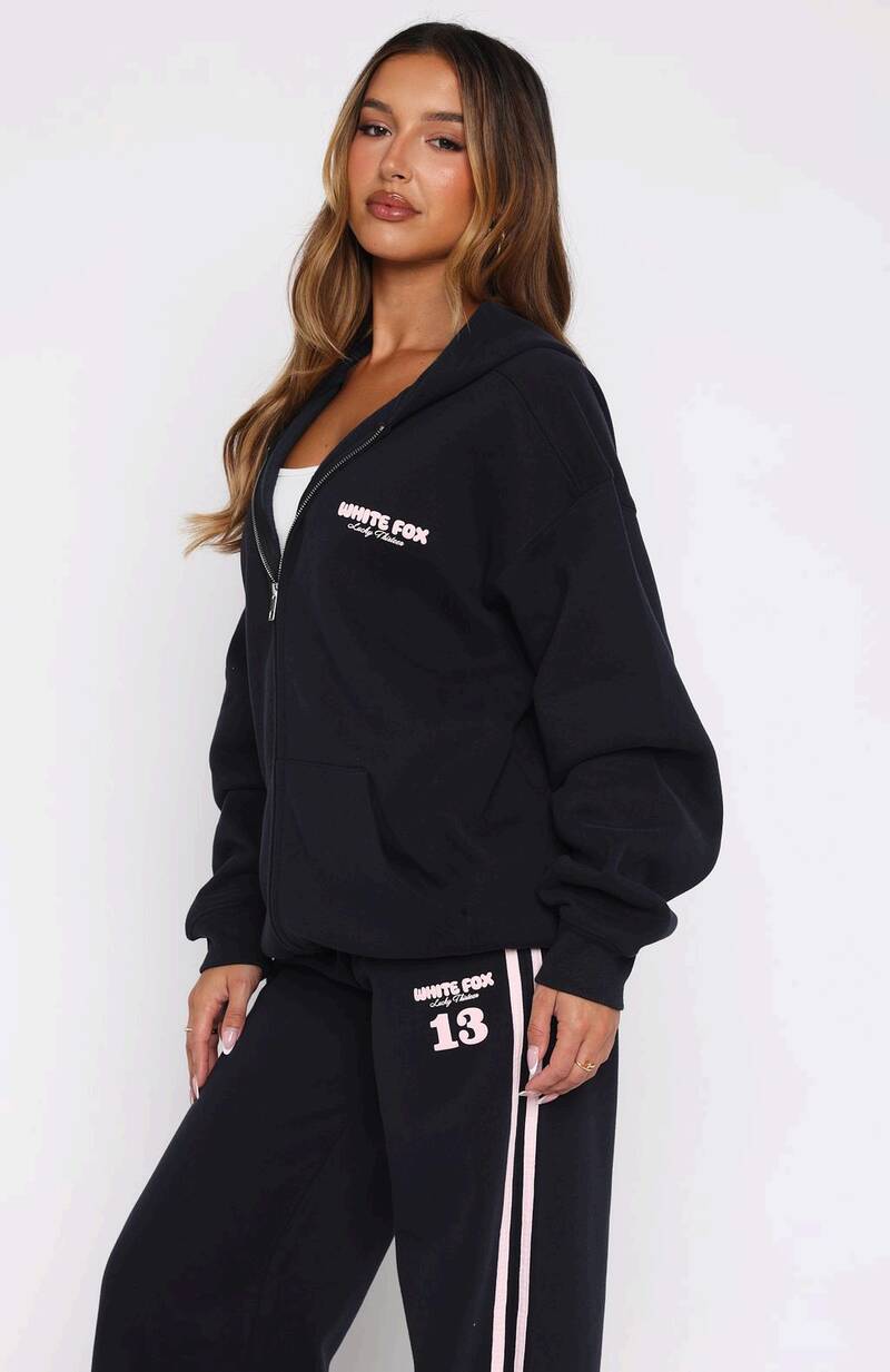 Lucky Thirteen Charise Zip Front Hoodie Navy - WHITE FOX