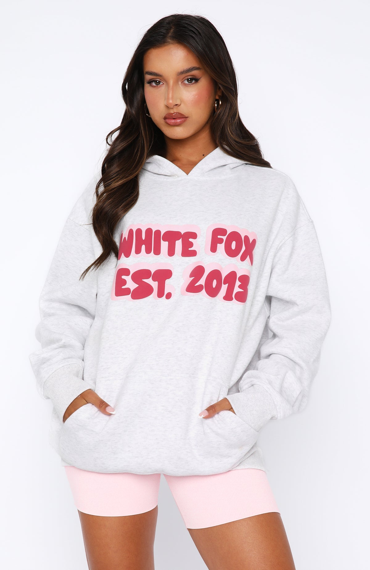 Set New Limits Oversized Hoodie Grey Marle - WHITE FOX