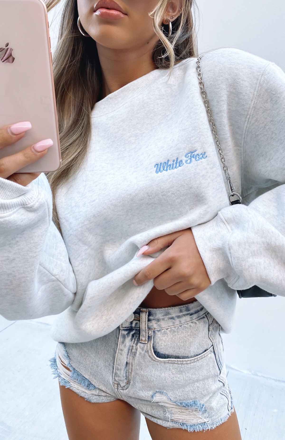Steal Your Heart Oversized Sweater Grey Marle - WHITE FOX