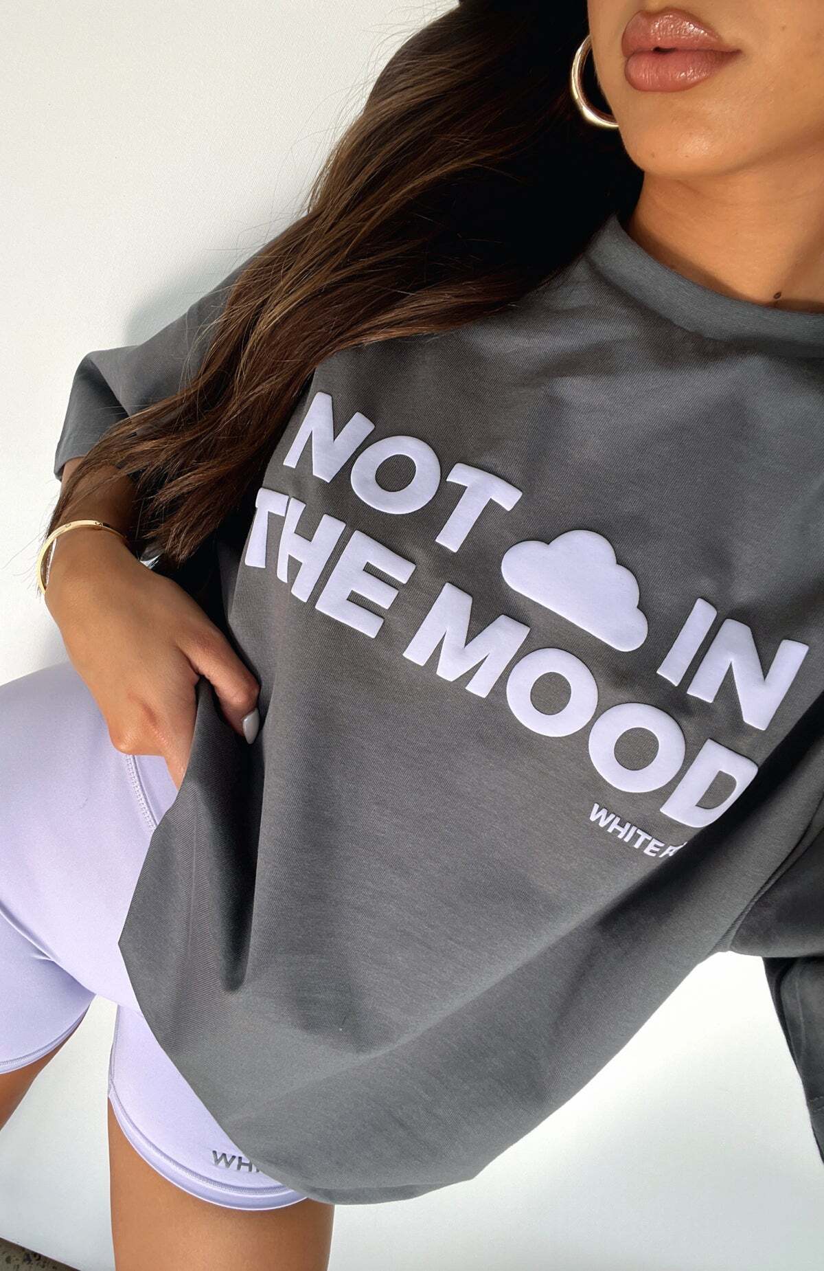 Take A Hint Oversized Tee Volcanic - WHITE FOX