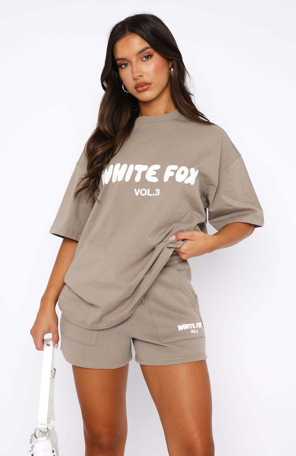 Offstage Oversized Tee Fawn - WHITE FOX