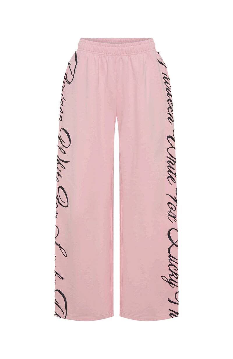 Lucky Thirteen Shaya Wide Leg Sweatpants Soft Pink - WHITE FOX
