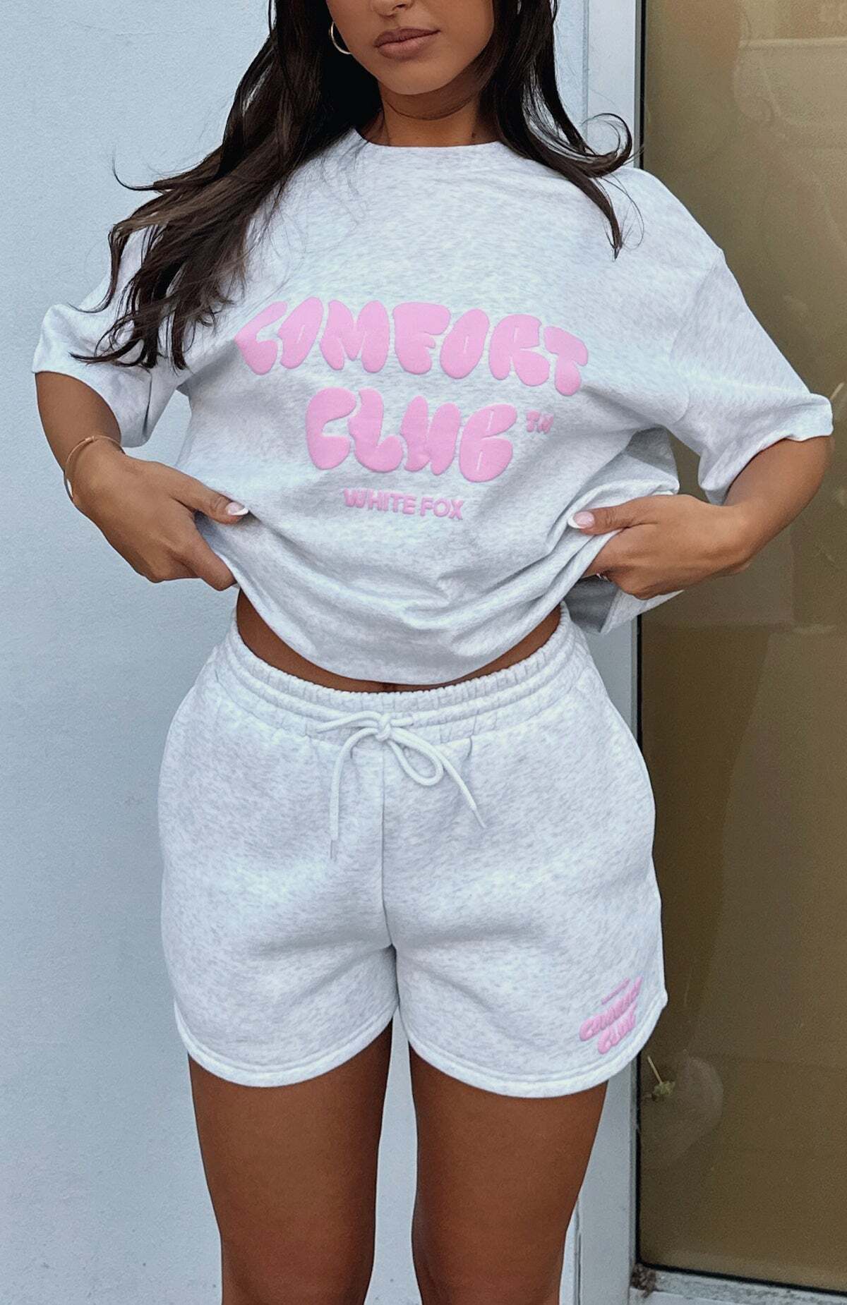 Comfort Club Oversized Tee Mist - WHITE FOX