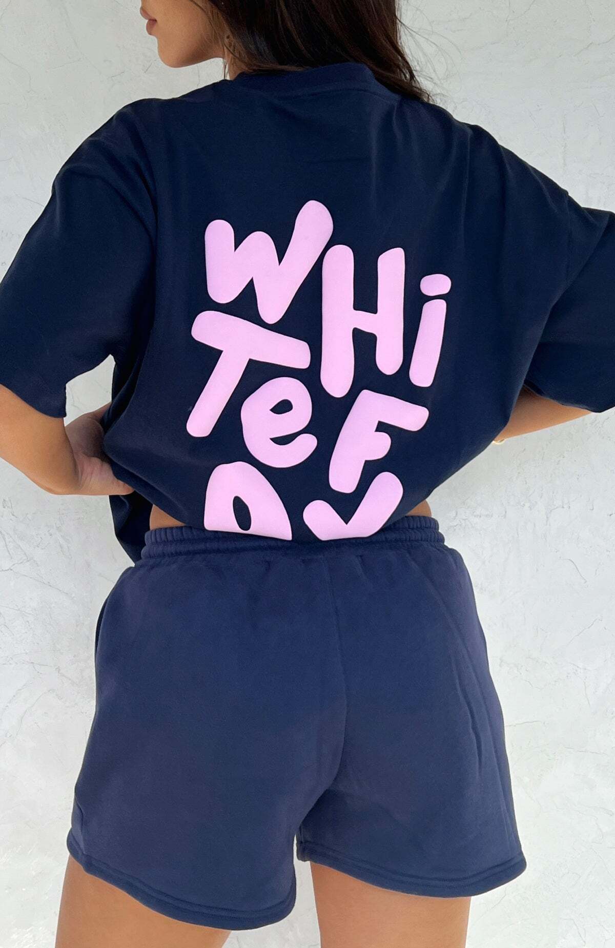The New Standard Oversized Tee Navy - WHITE FOX