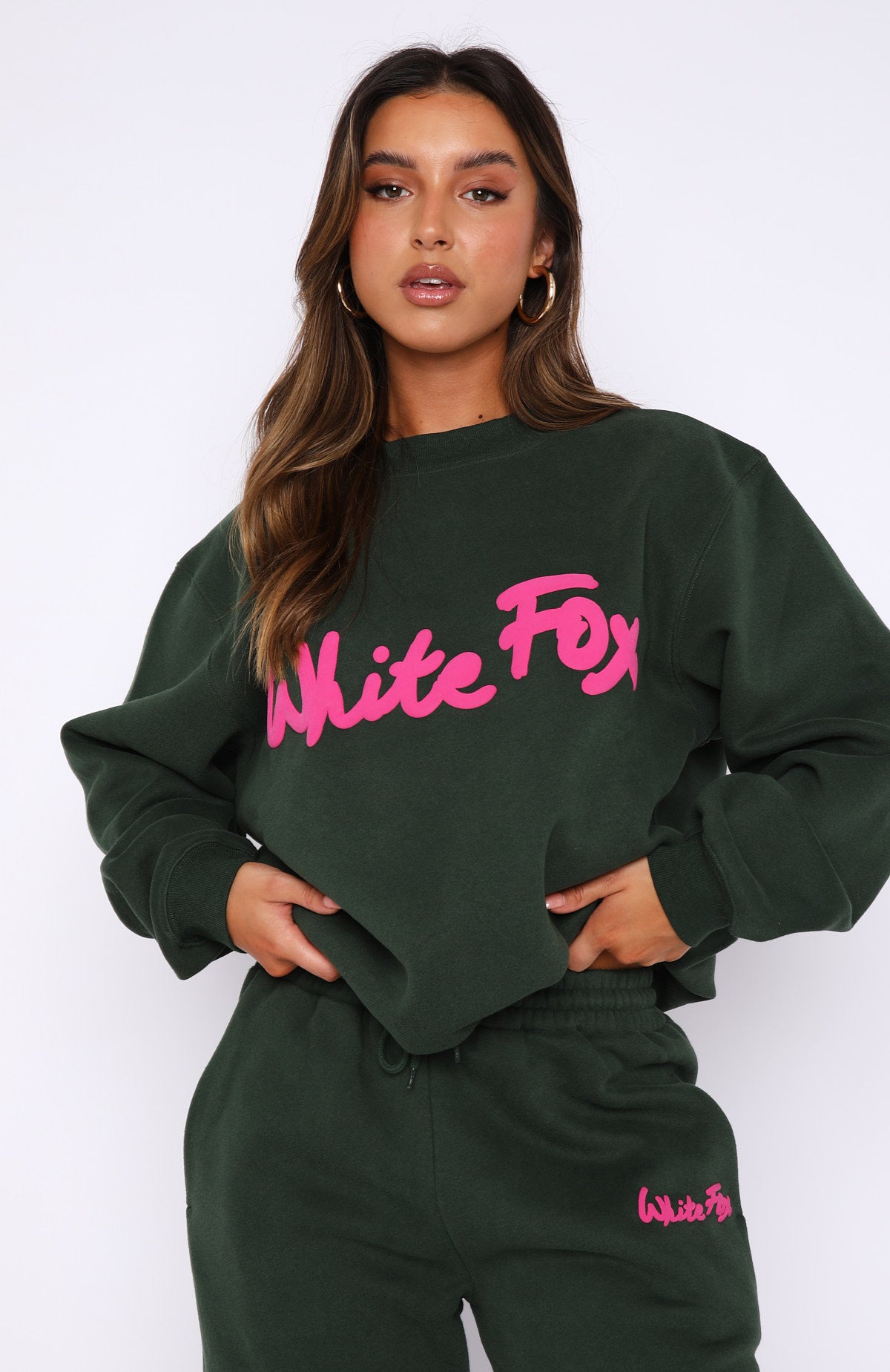 All Time Favourite Oversized Sweater Dark Green - WHITE FOX